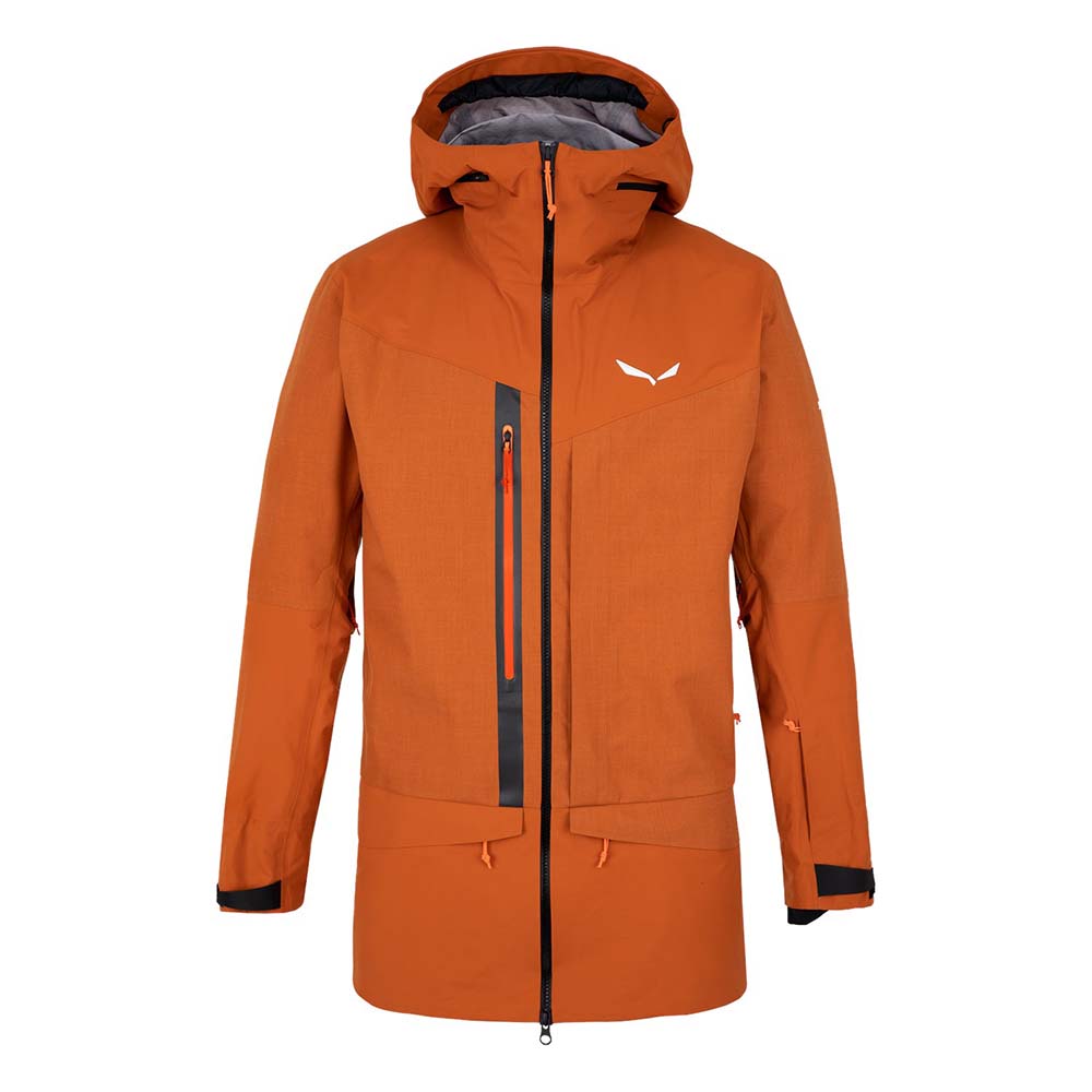 Salewa Sella Ski 3 Layers Powertex Responsive Hardshell Orange Men Jacket