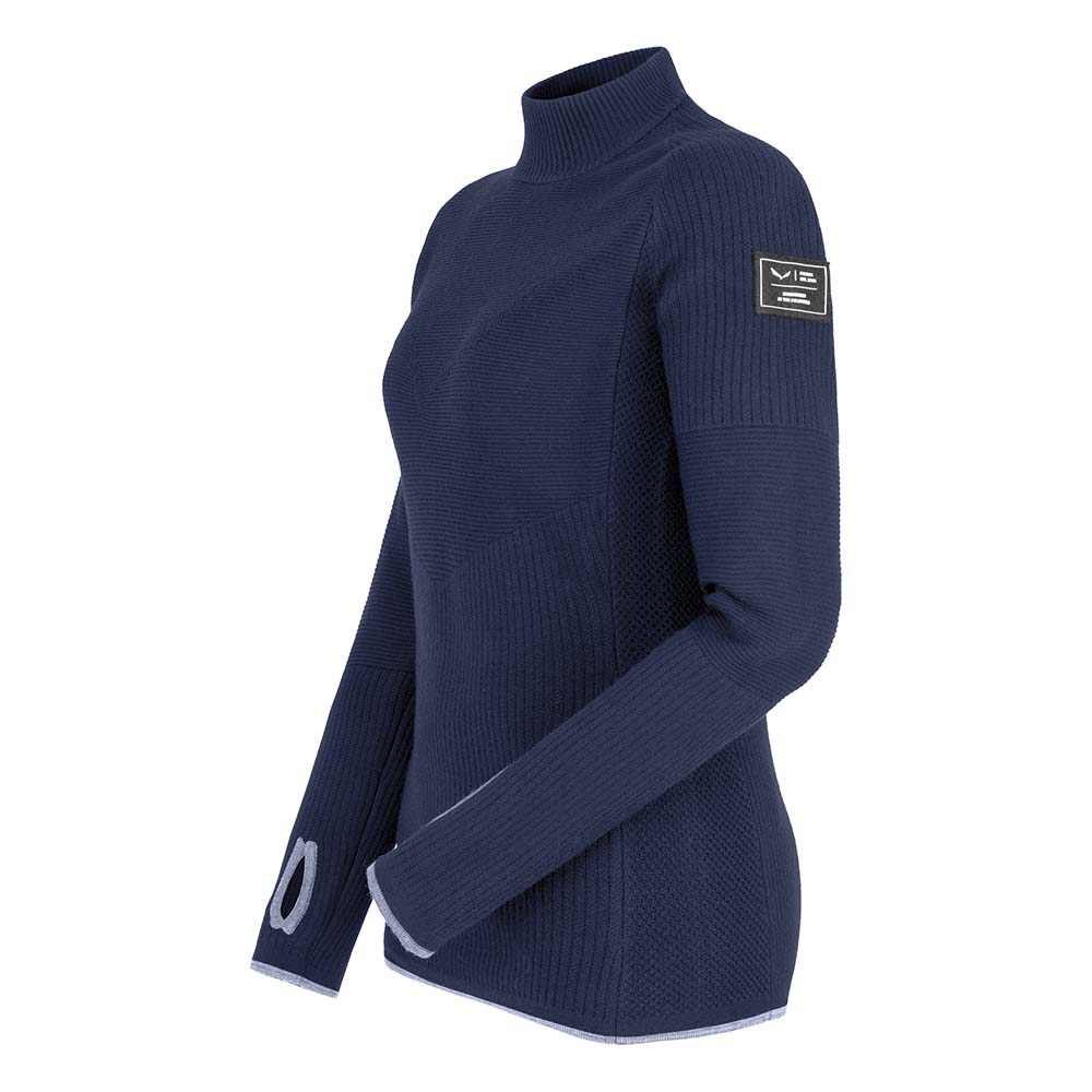 Salewa Fanes Engineered Merino Logo Navy Blue Women Pullover