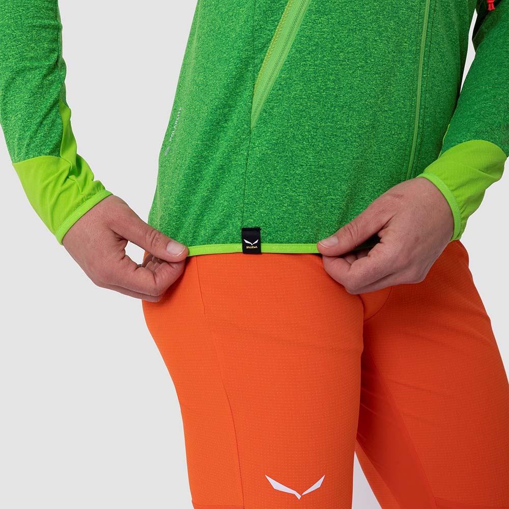 Salewa Agner Hybrid Polarlite Durastretch Green Women Hooded Jacket