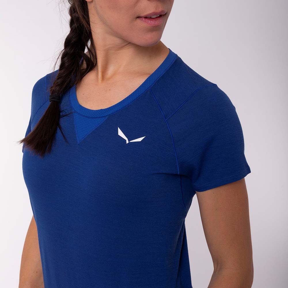 Salewa Agner Merino Blue Women T-Shirts