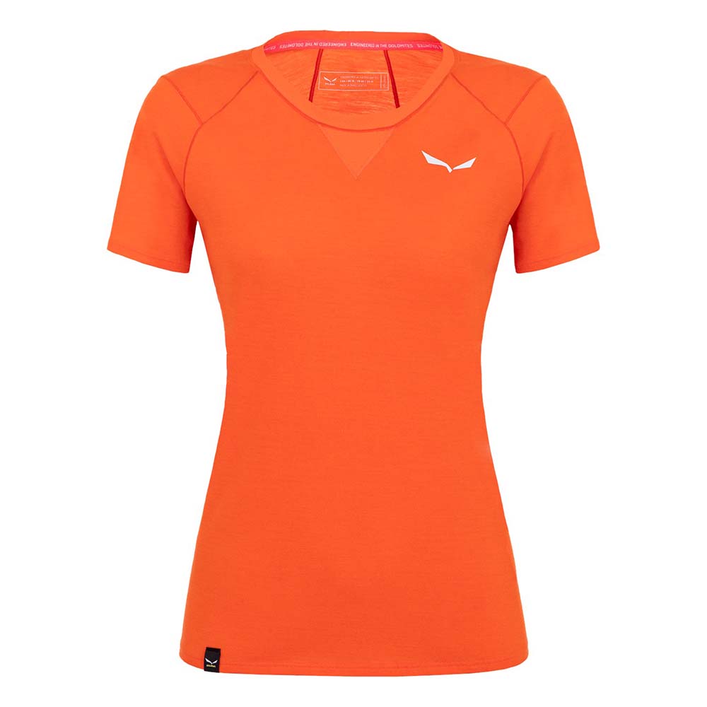 Salewa Agner Merino Red Orange Women T-Shirts