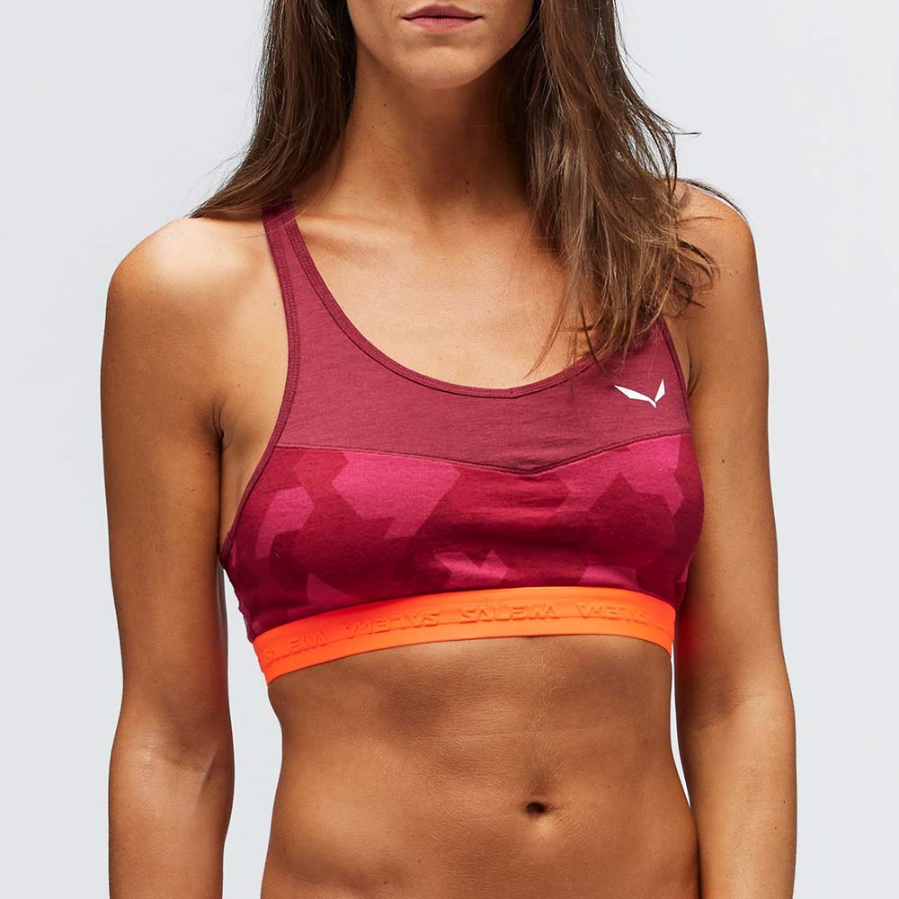 Salewa Cristallo Warm Alpine Merino Responsive Violet/Red Women Sports Bra