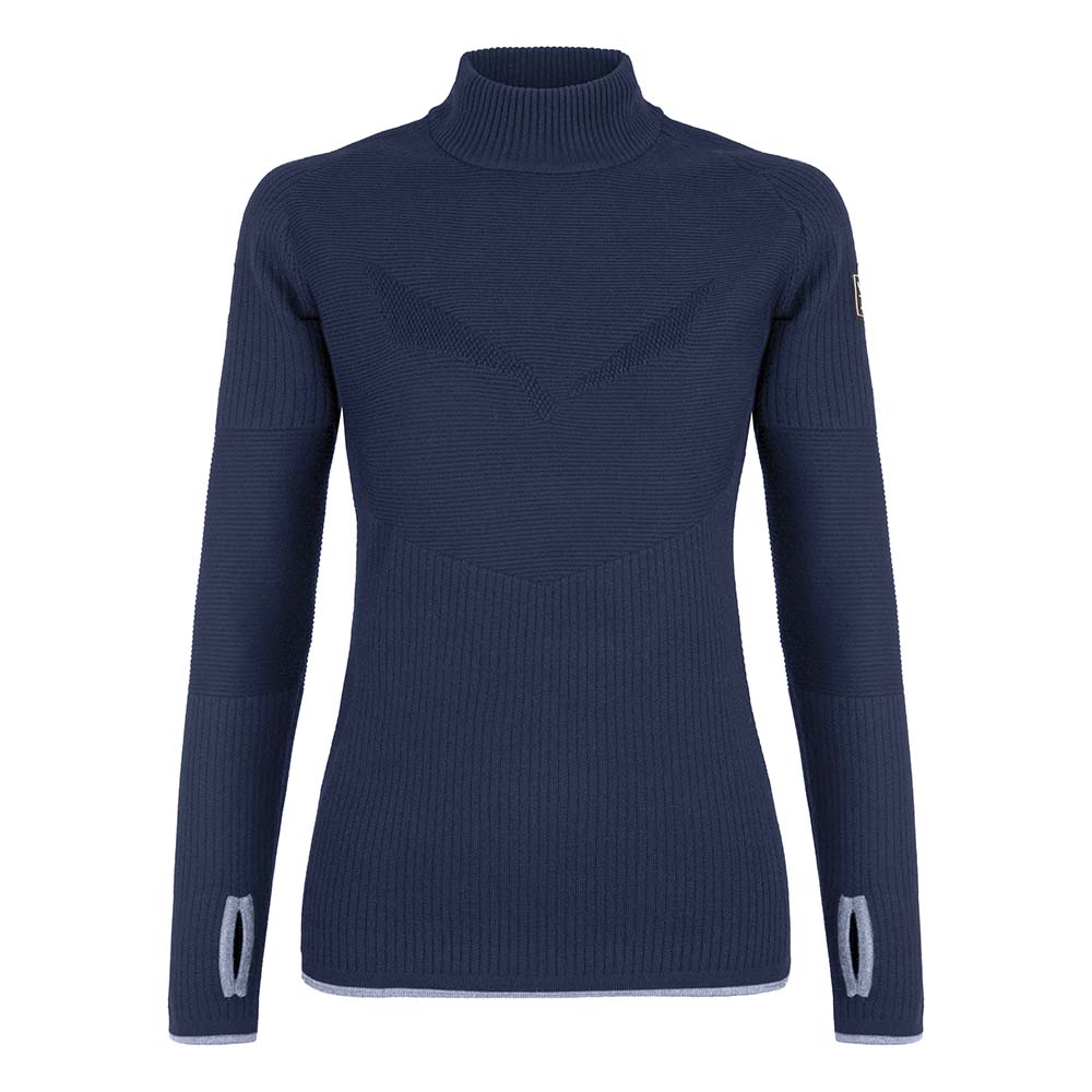 Salewa Fanes Engineered Merino Logo Navy Blue Women Pullover