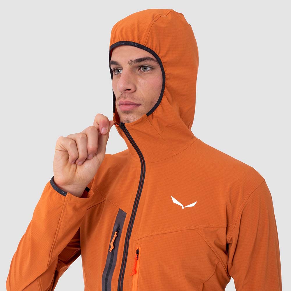 Salewa Puez 2 Durastretch Orange Men Hooded Jacket
