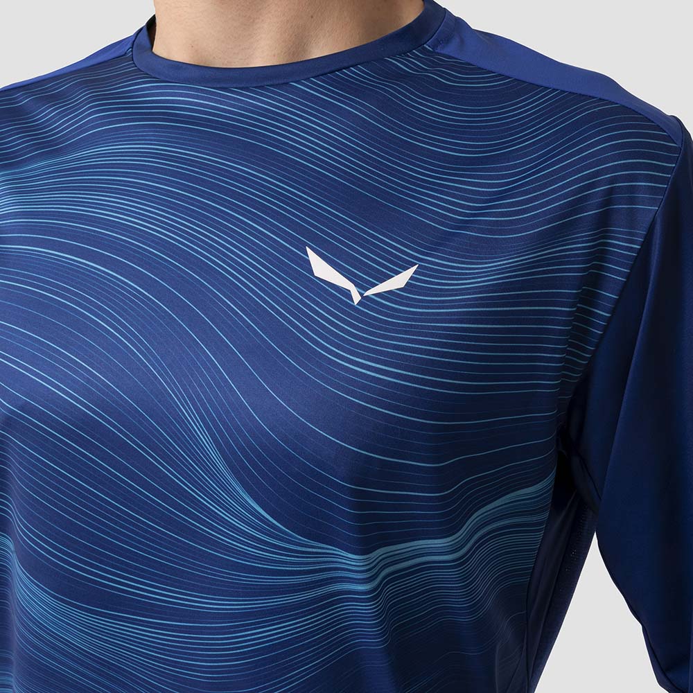 Salewa Seceda Dry Long Sleeve Blue Men T-Shirts