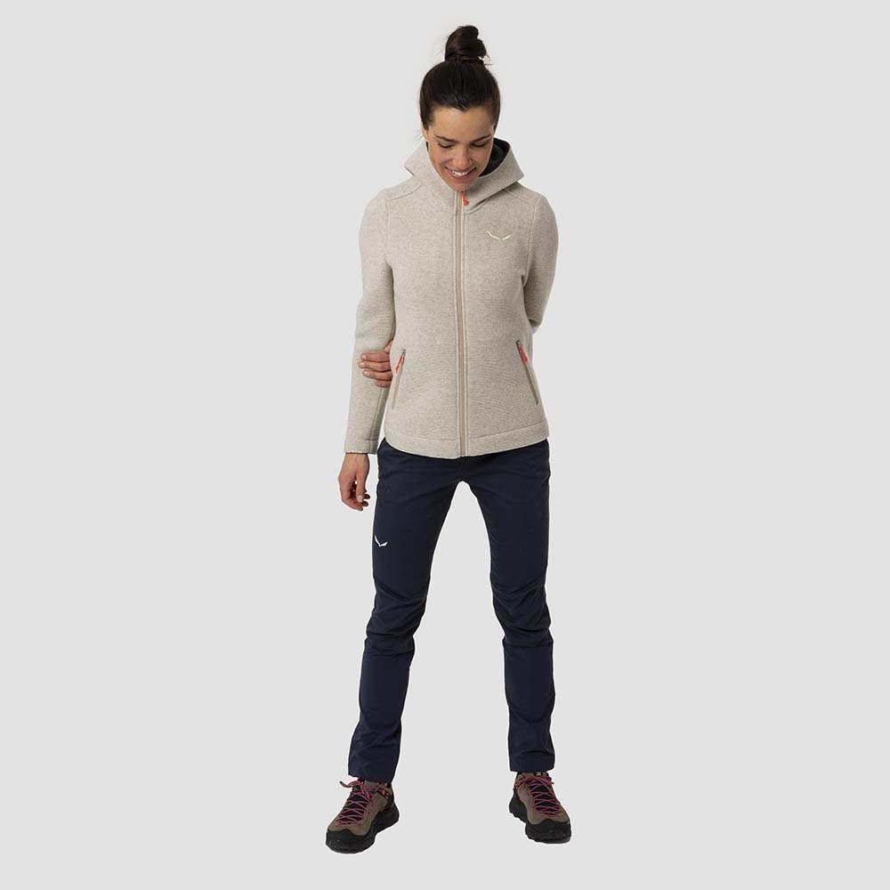 Salewa Sarner 2L Wool Beige Women Hooded Jacket