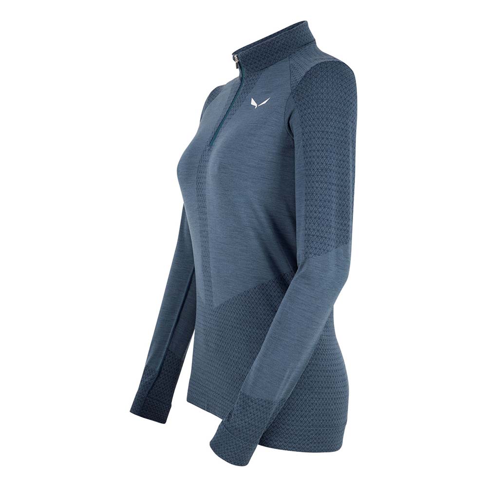 Salewa Zebru Responsive Half Zip Dark Blue Women T-Shirts