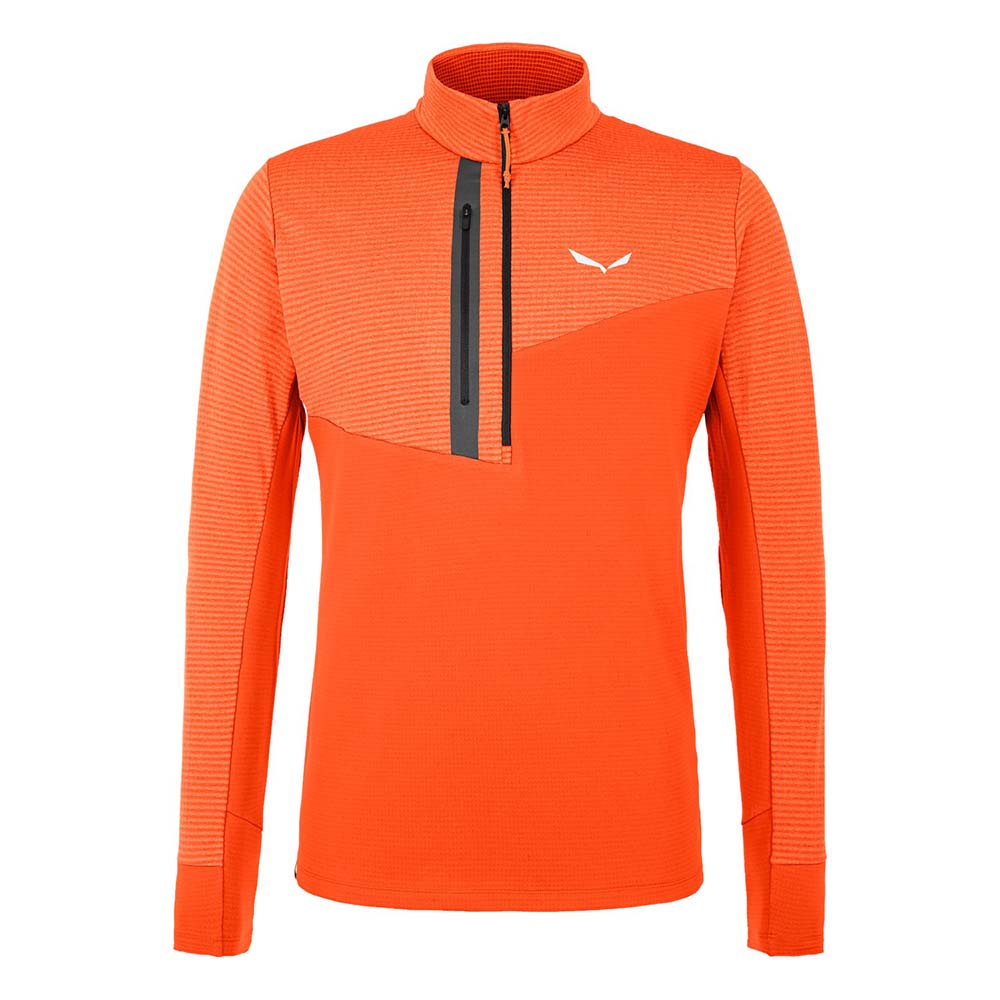 Salewa Vajolet Polarlite Responsive Half Zip Fleece Red Orange Men Tops