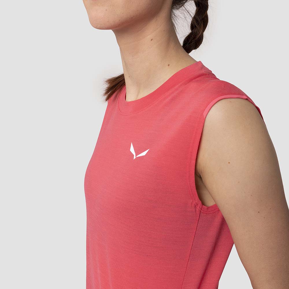 Salewa Pedroc Alpine Merino Pink Women Tank Top