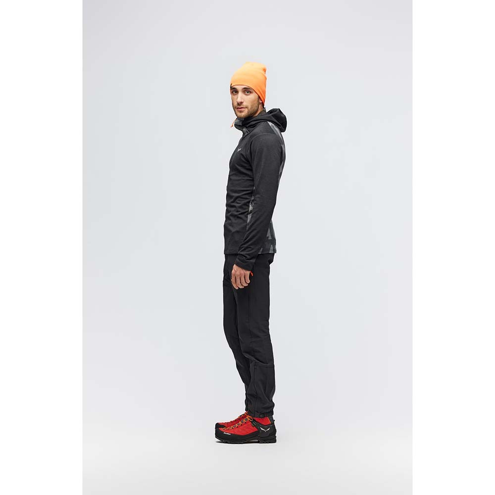 Salewa Boe Merino Hooded Half Zip Black Men T-Shirts