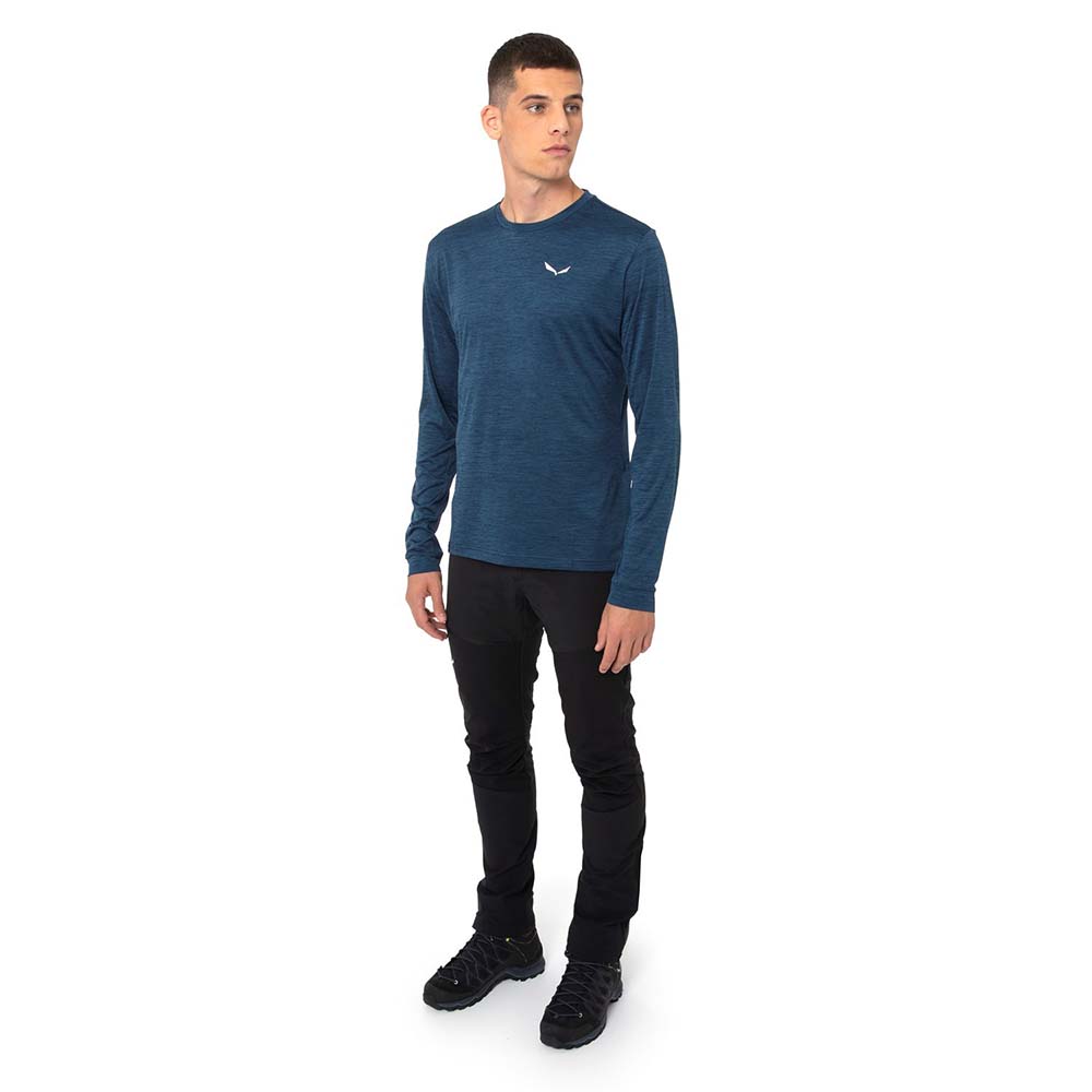 Salewa Puez Melange Dry Long Sleeve Dark Blue Men T-Shirts