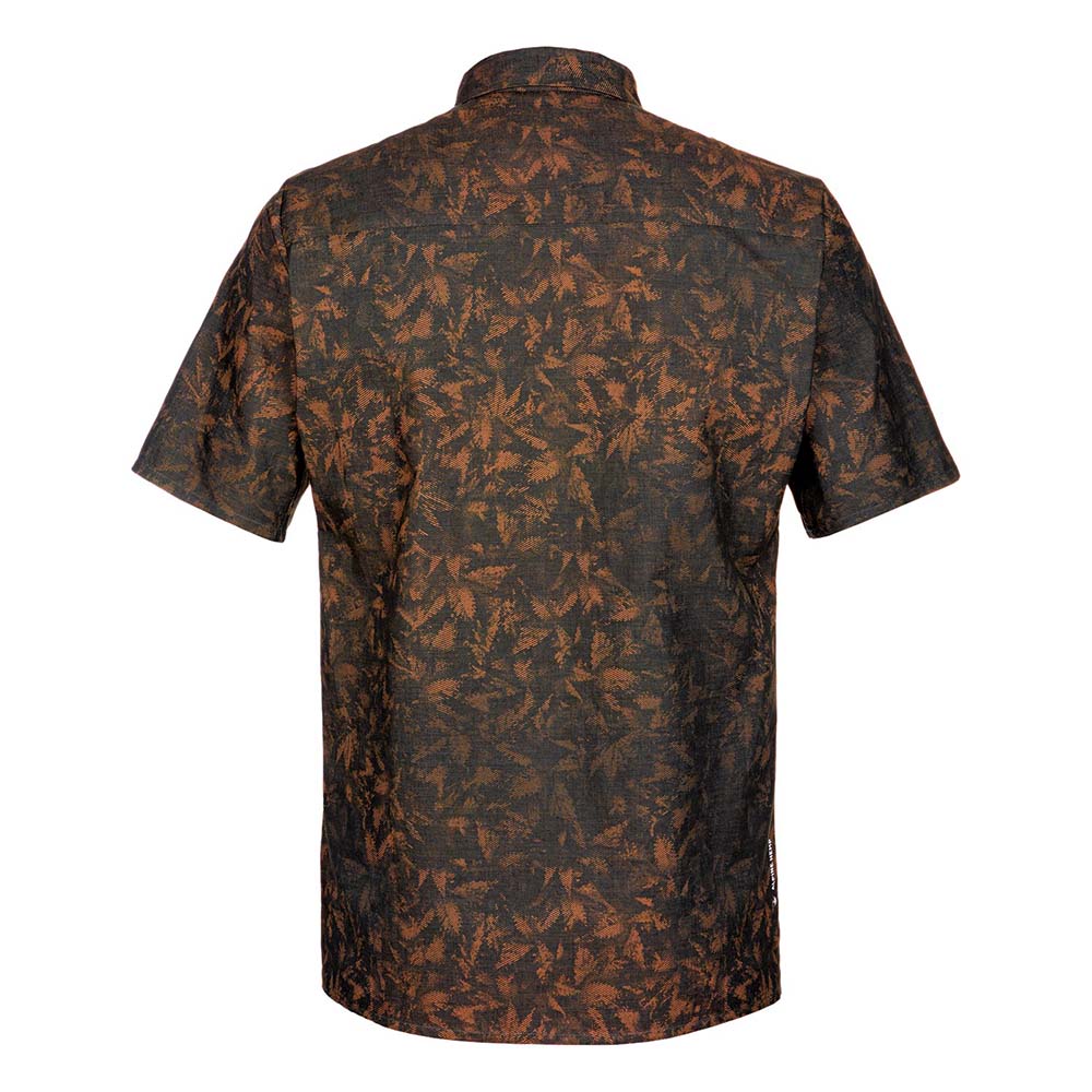 Salewa Puez Hemp Printed Short Sleeve Orange Men Shirts