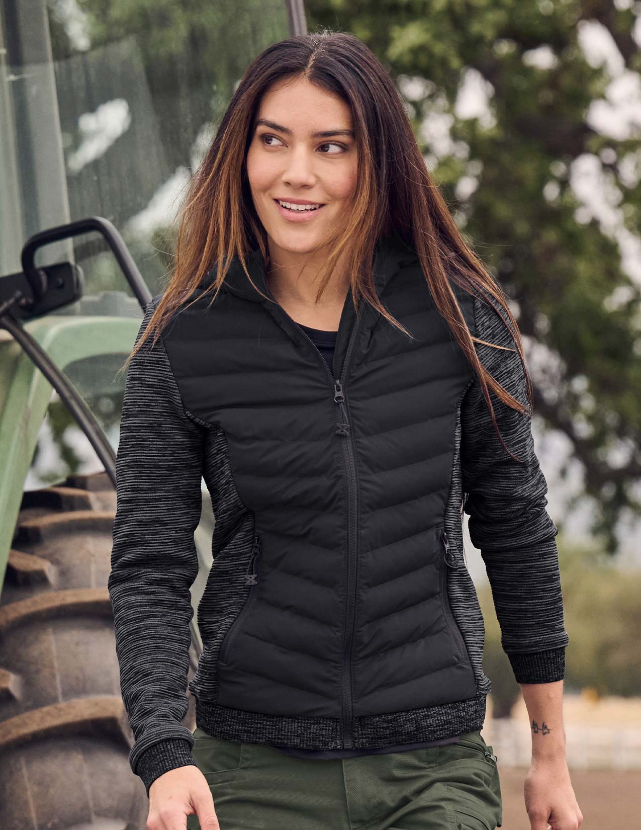 Women's Hybrid Hooded Jacket e.s.motion ten