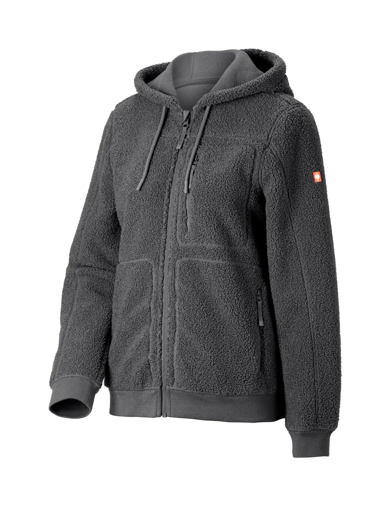 Women's Hooded Sherpa Fleece Jacket e.s.e:pic