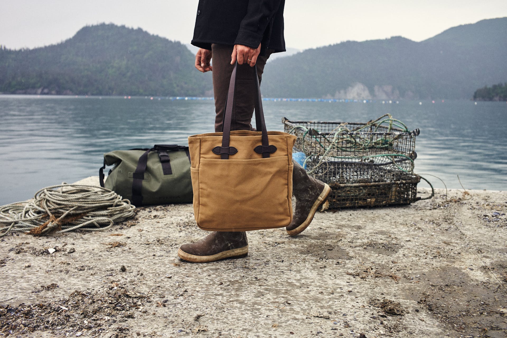 Rugged Twill Tote Bag With Zipper