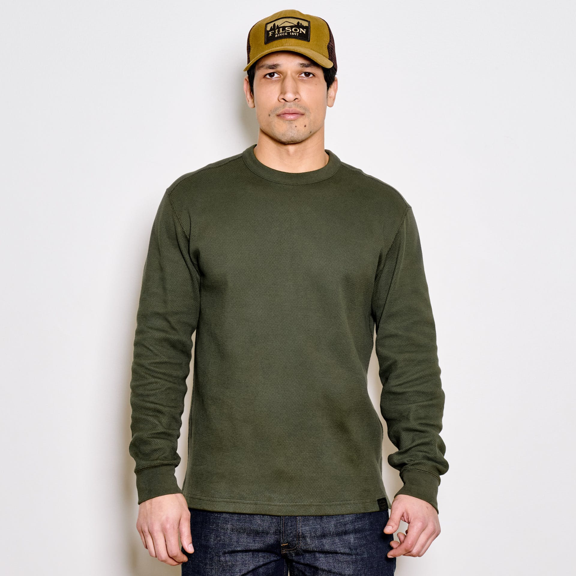 Waffle Knit Thermal Crewneck
