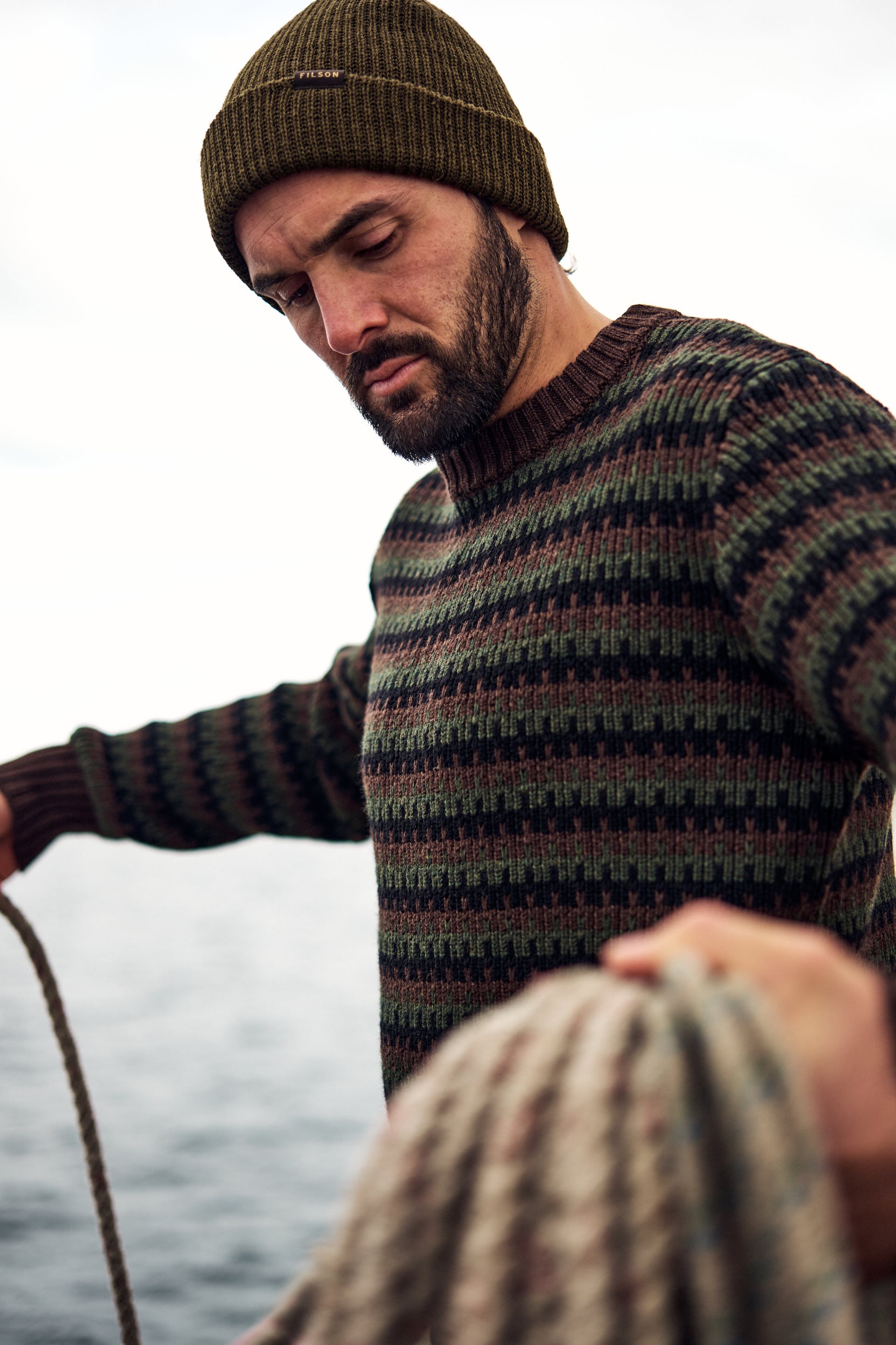Jacquard Wool Crewneck Sweater