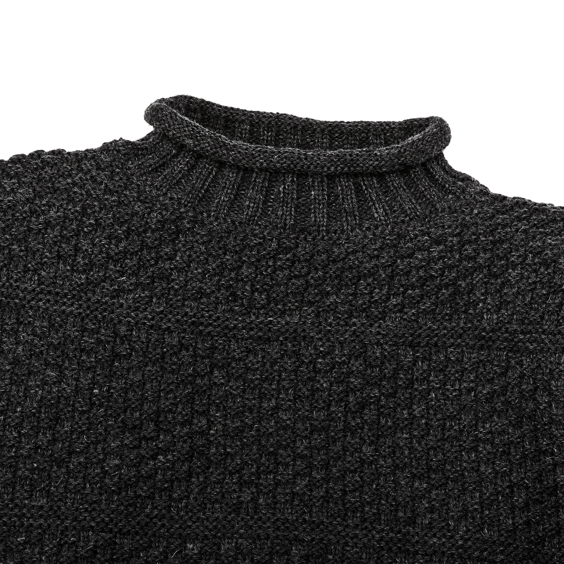 Wool Roll Neck Fisherman's Sweater