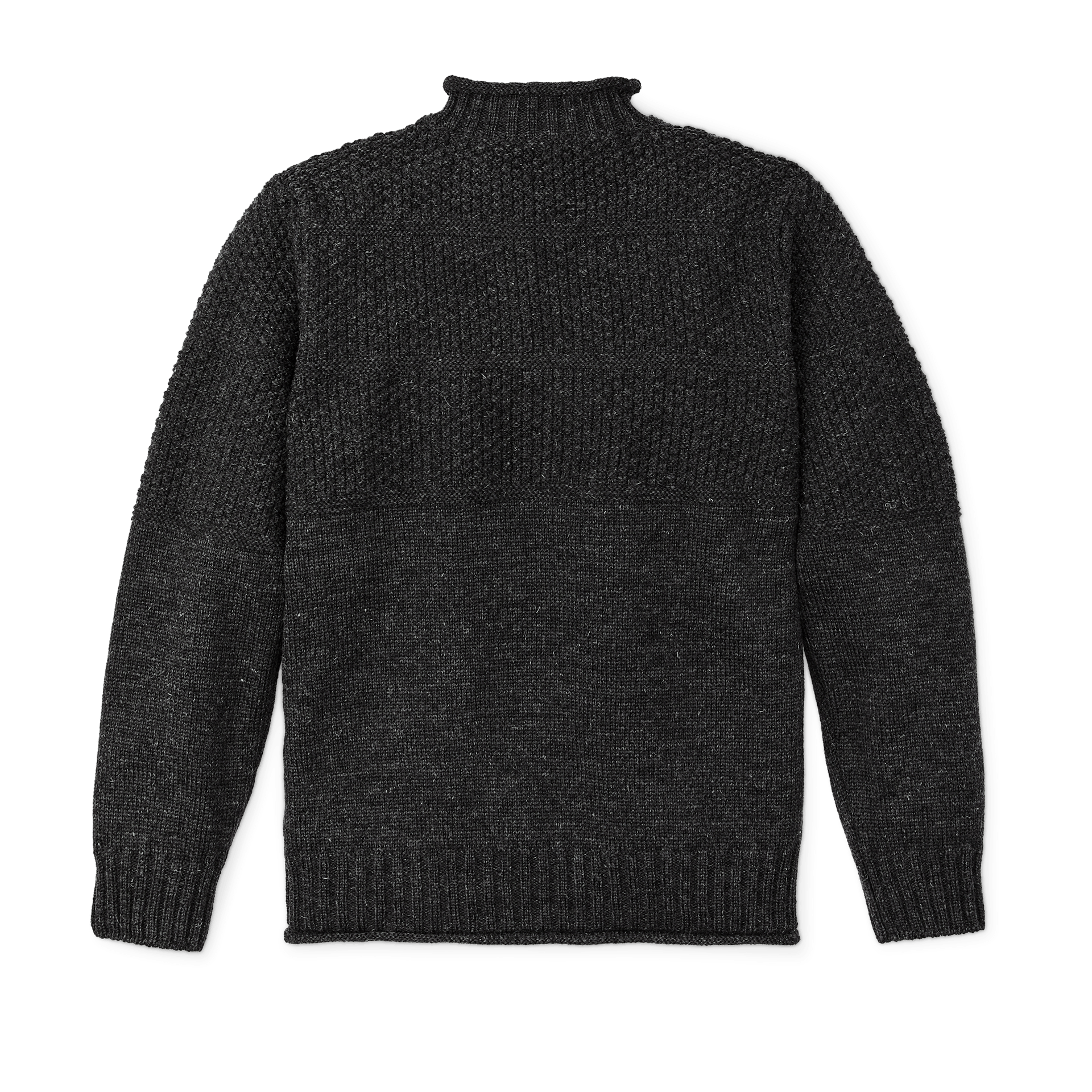Wool Roll Neck Fisherman's Sweater