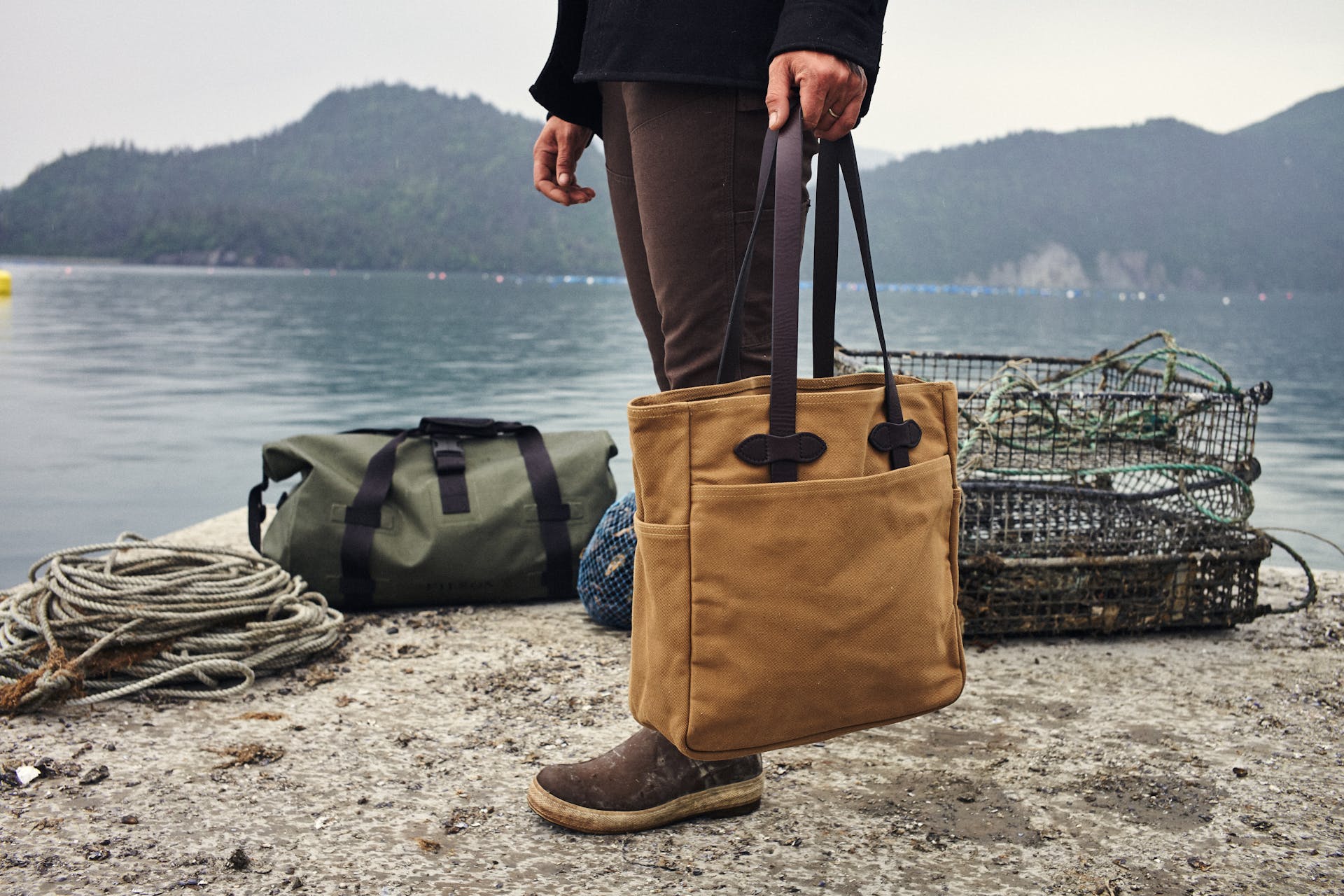 Rugged Twill Tote Bag With Zipper