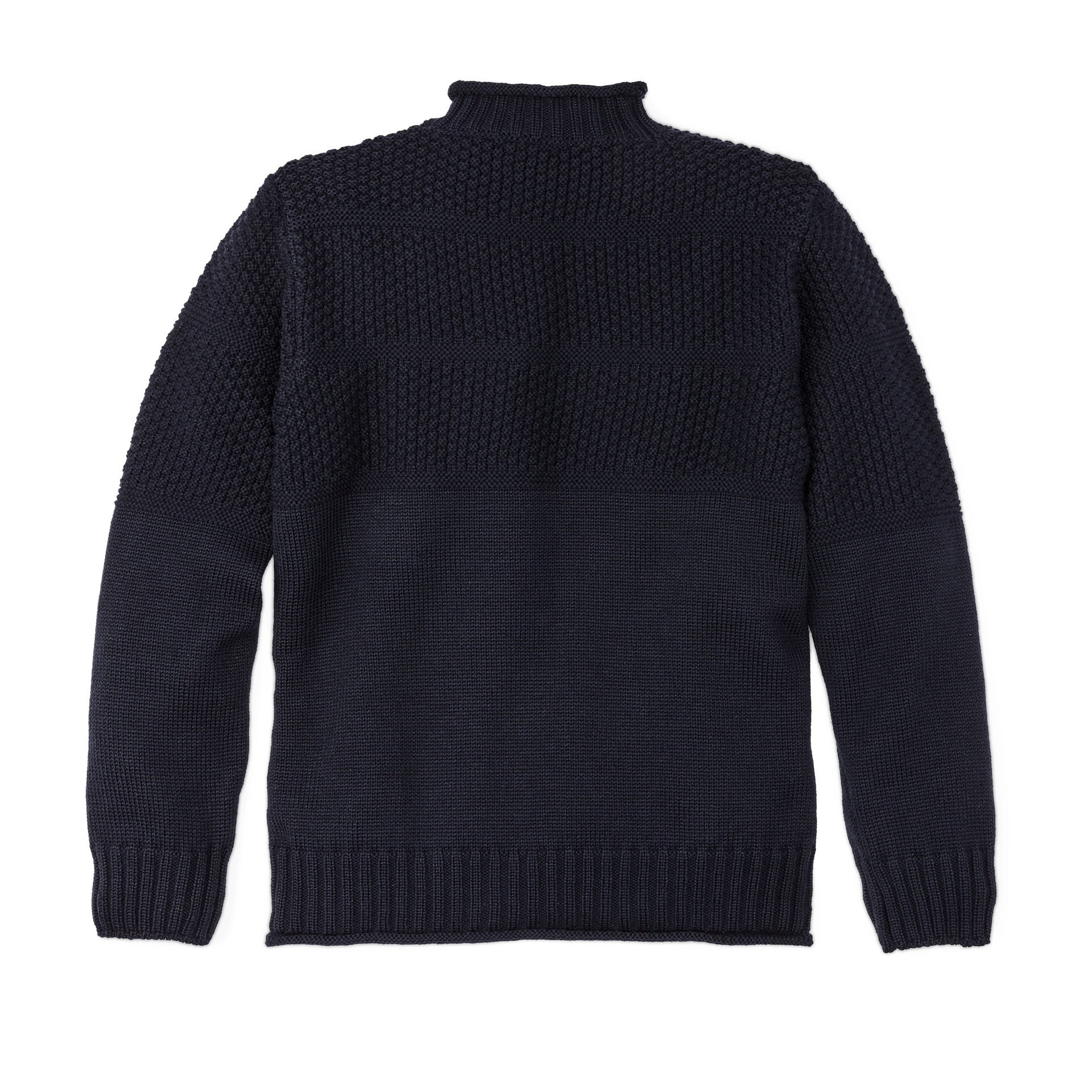 Wool Roll Neck Fisherman's Sweater