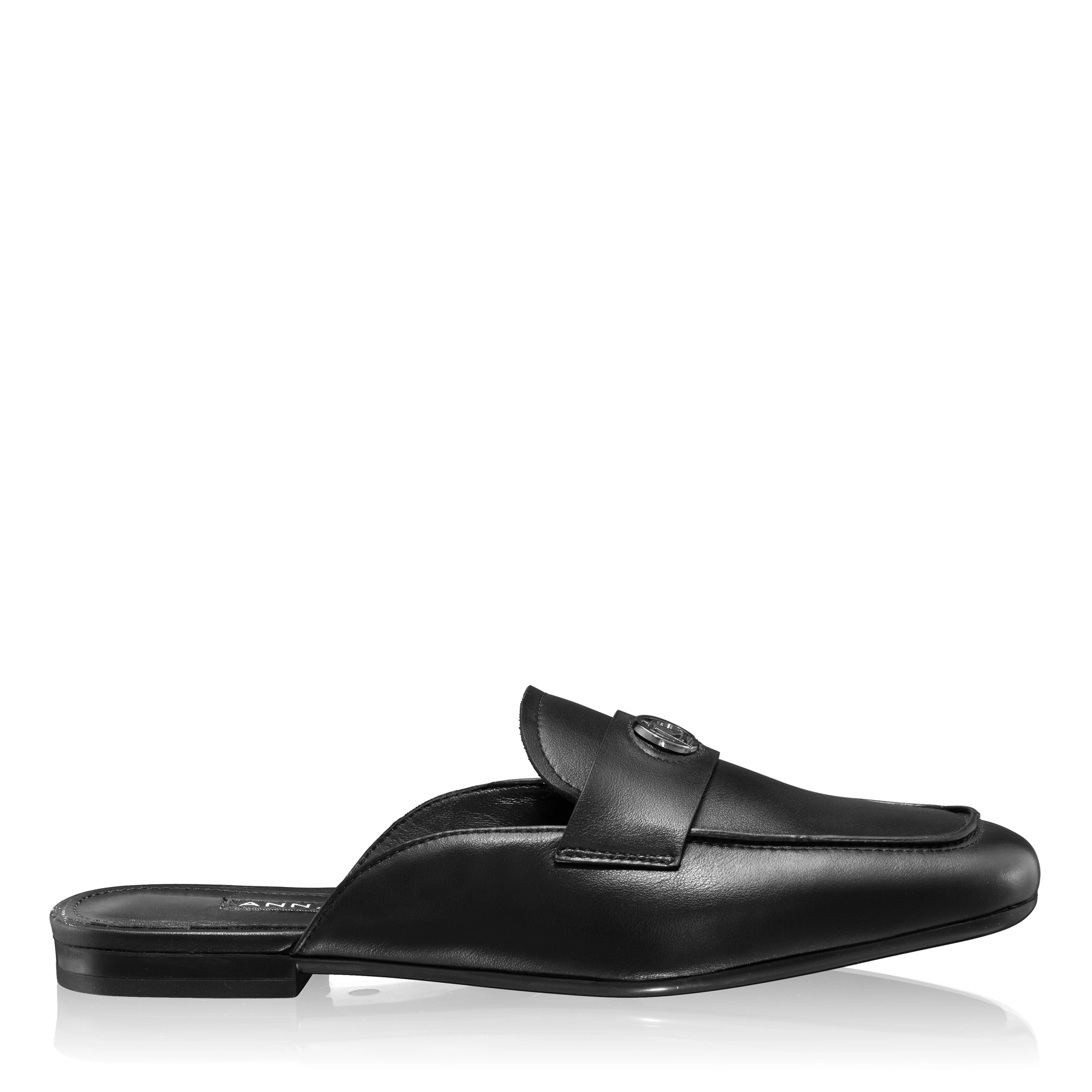 Women Leather Mules 8121 Vitello Black