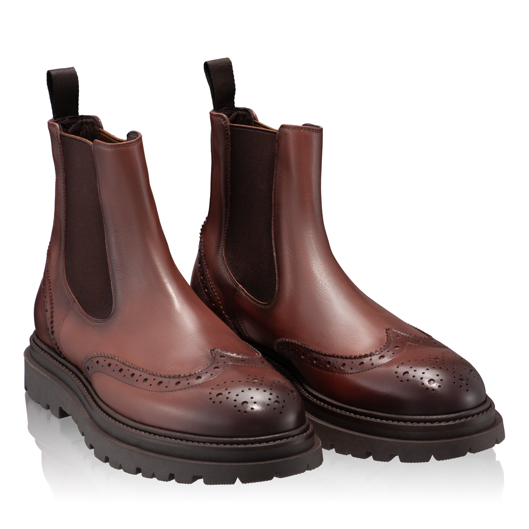 Men Leather Casual Boots 7320 Vitello Brown