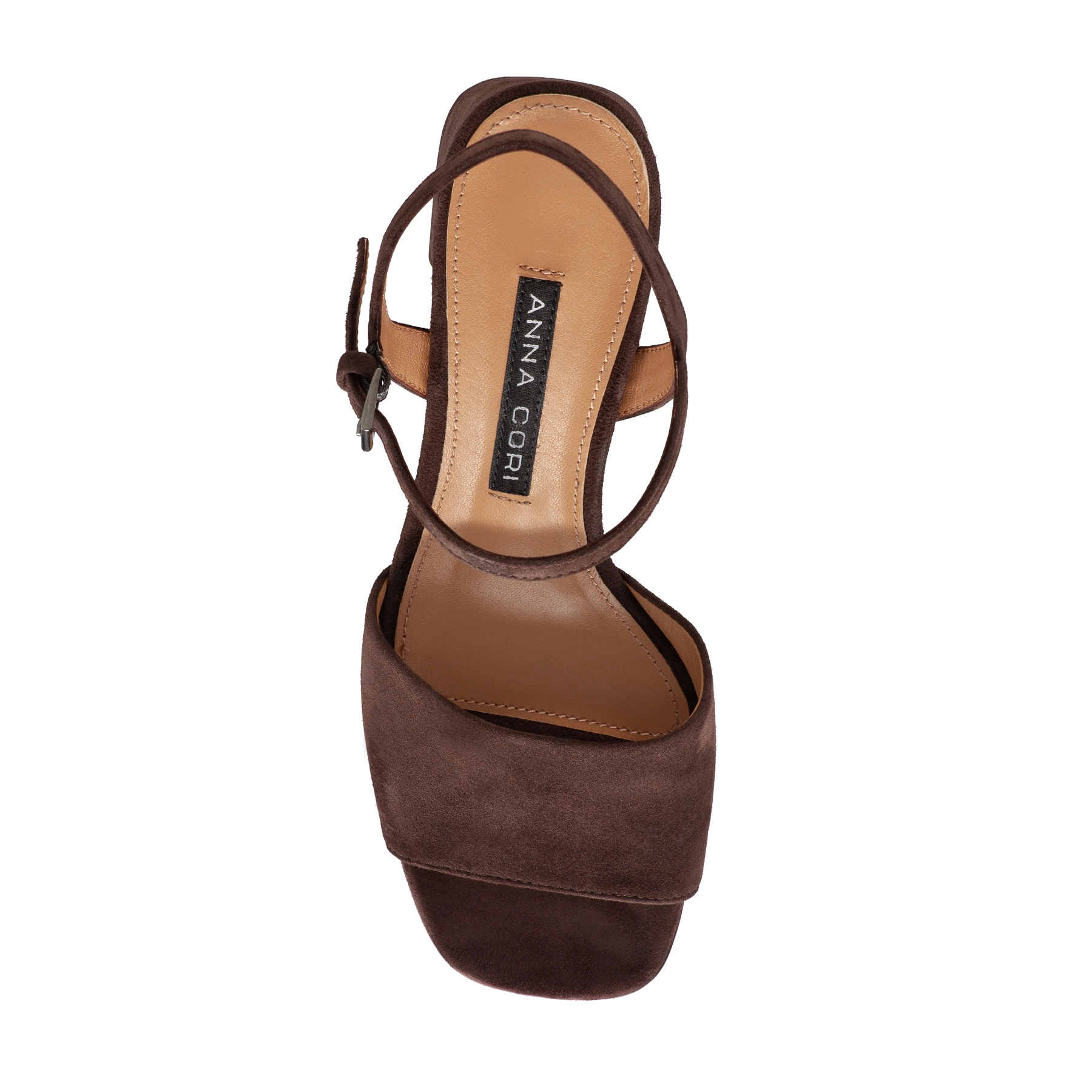 Women Leather Sandals 8042 Camoscio Maro