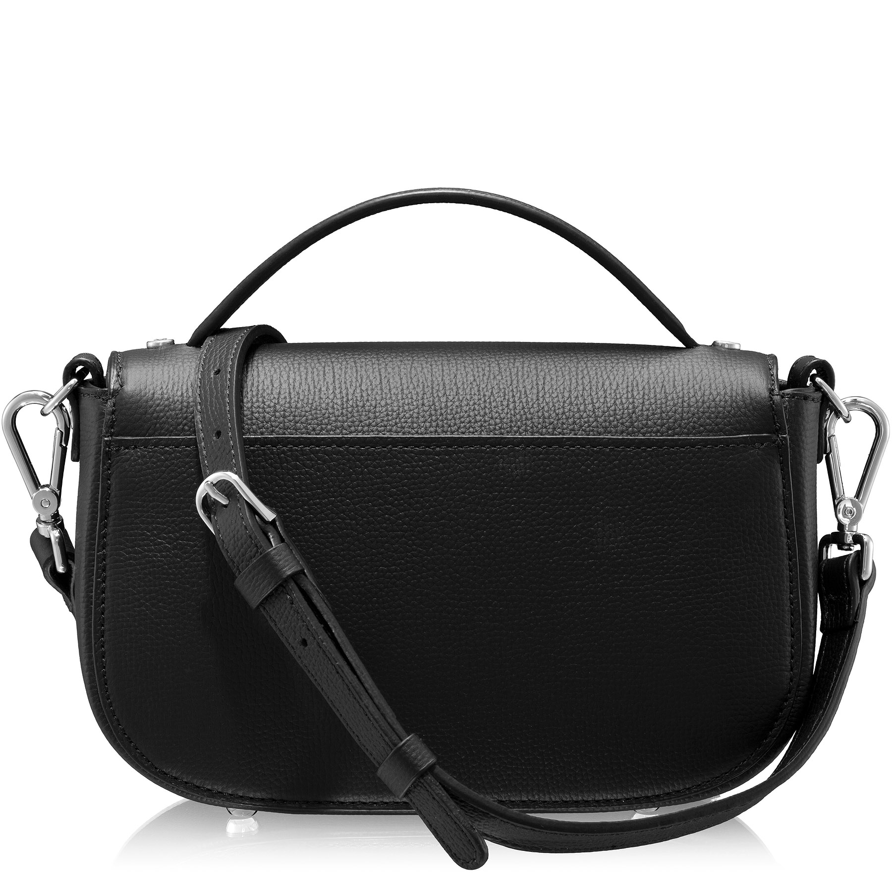 Women Leather Handbag ENA 04 BOTTALATO BLACK