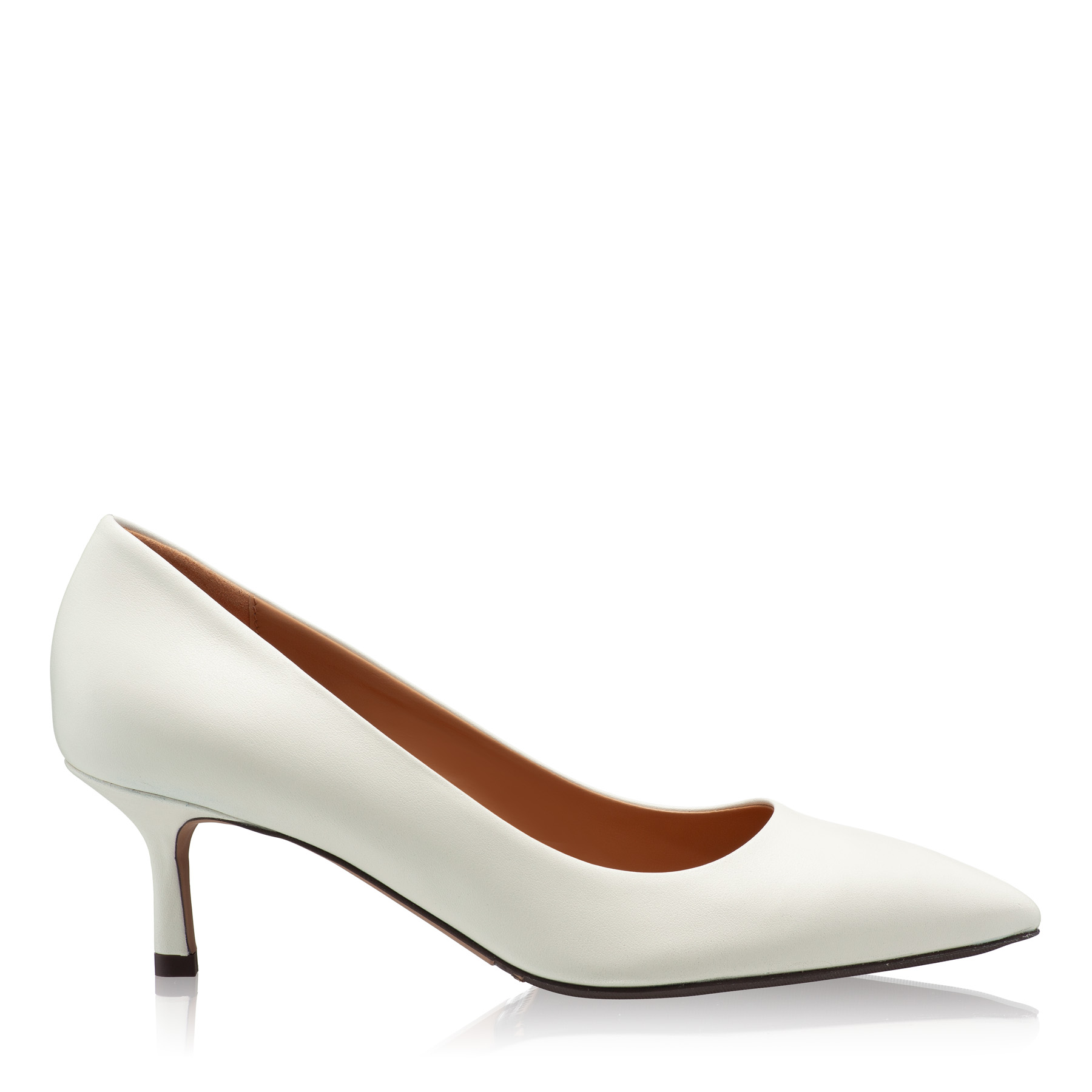Kitten-heel Leather Pumps 8087 Vitello Panna