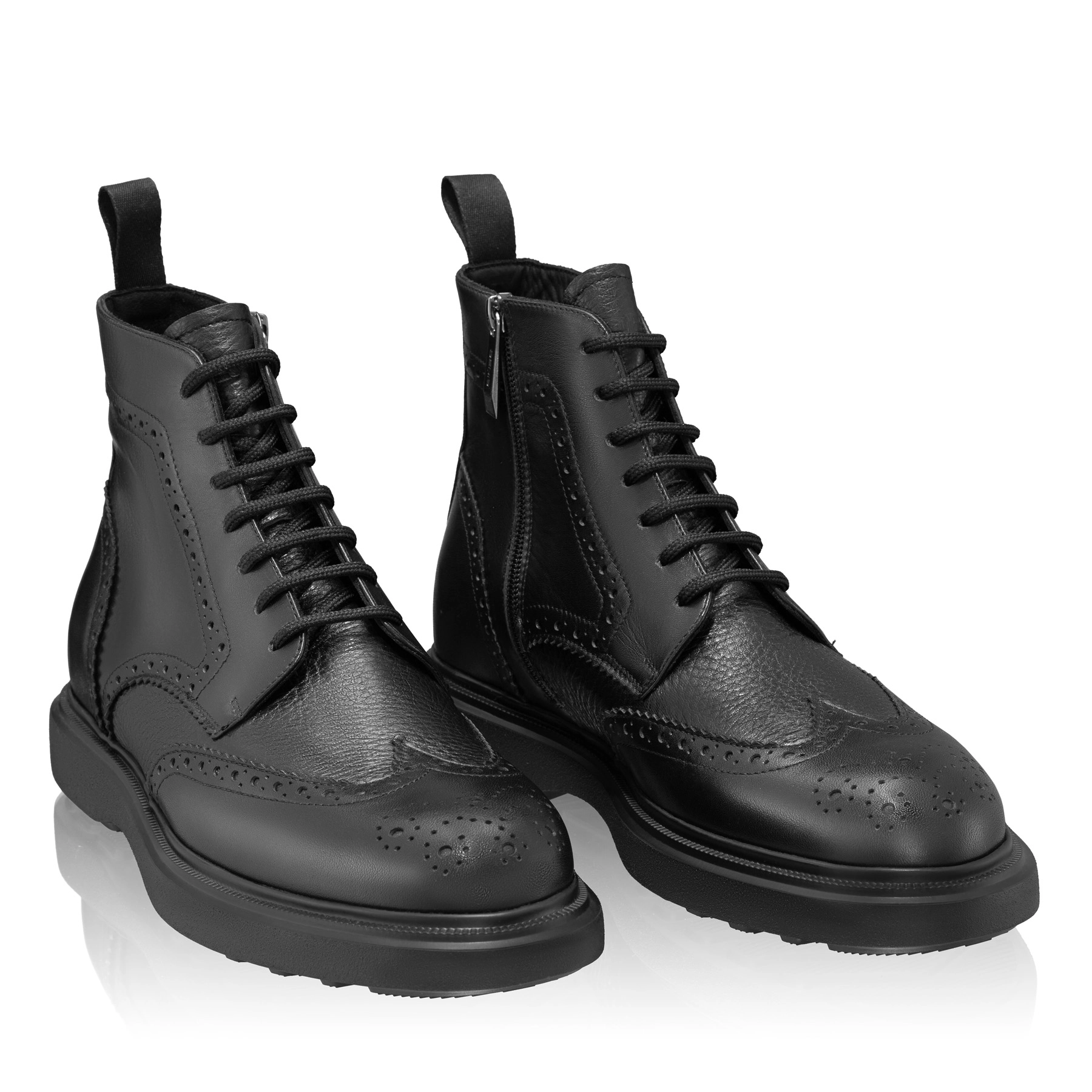Men leather boots 7679 Vitello Black