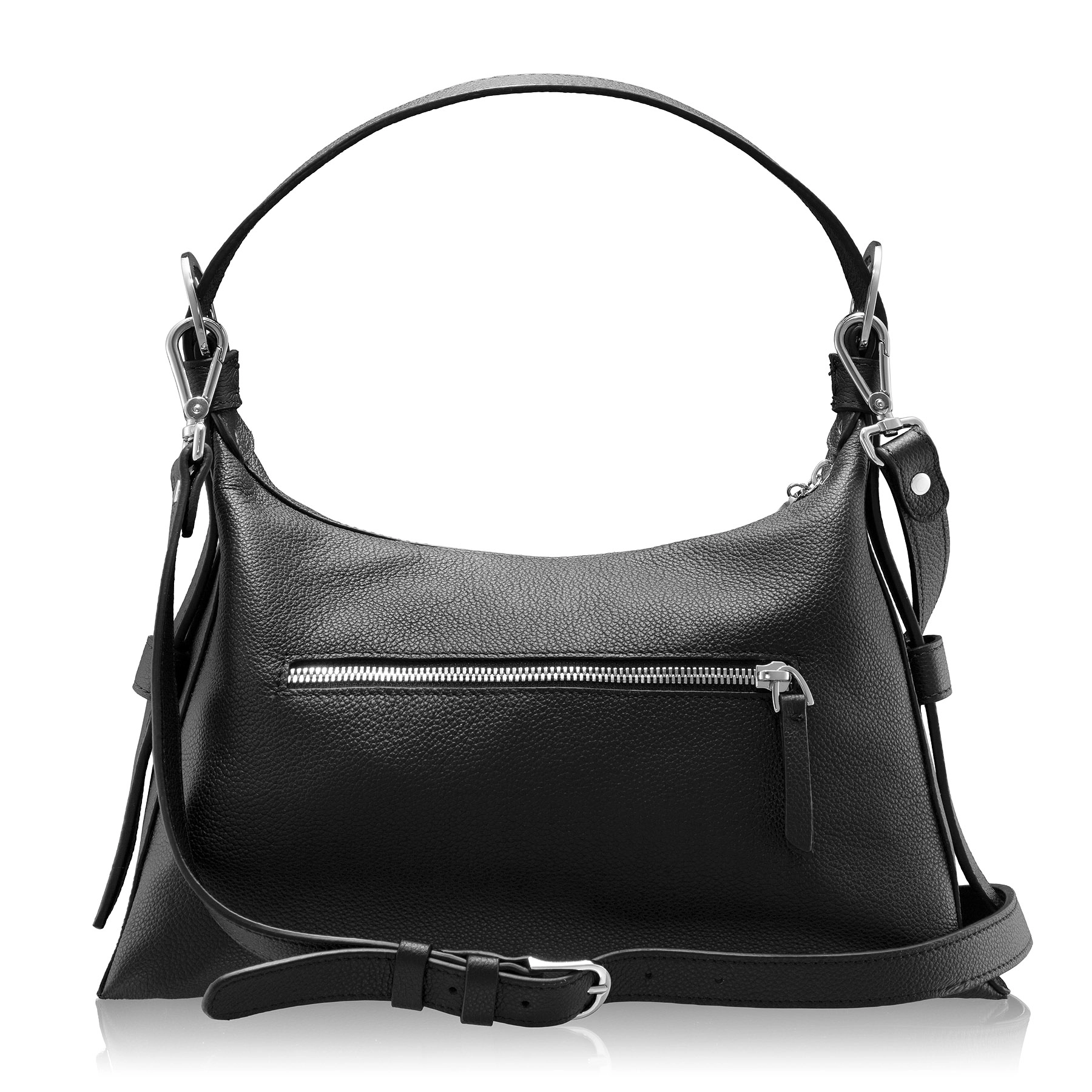 Women Leather Handbag DEYA 02 BOTTALATO BLACK