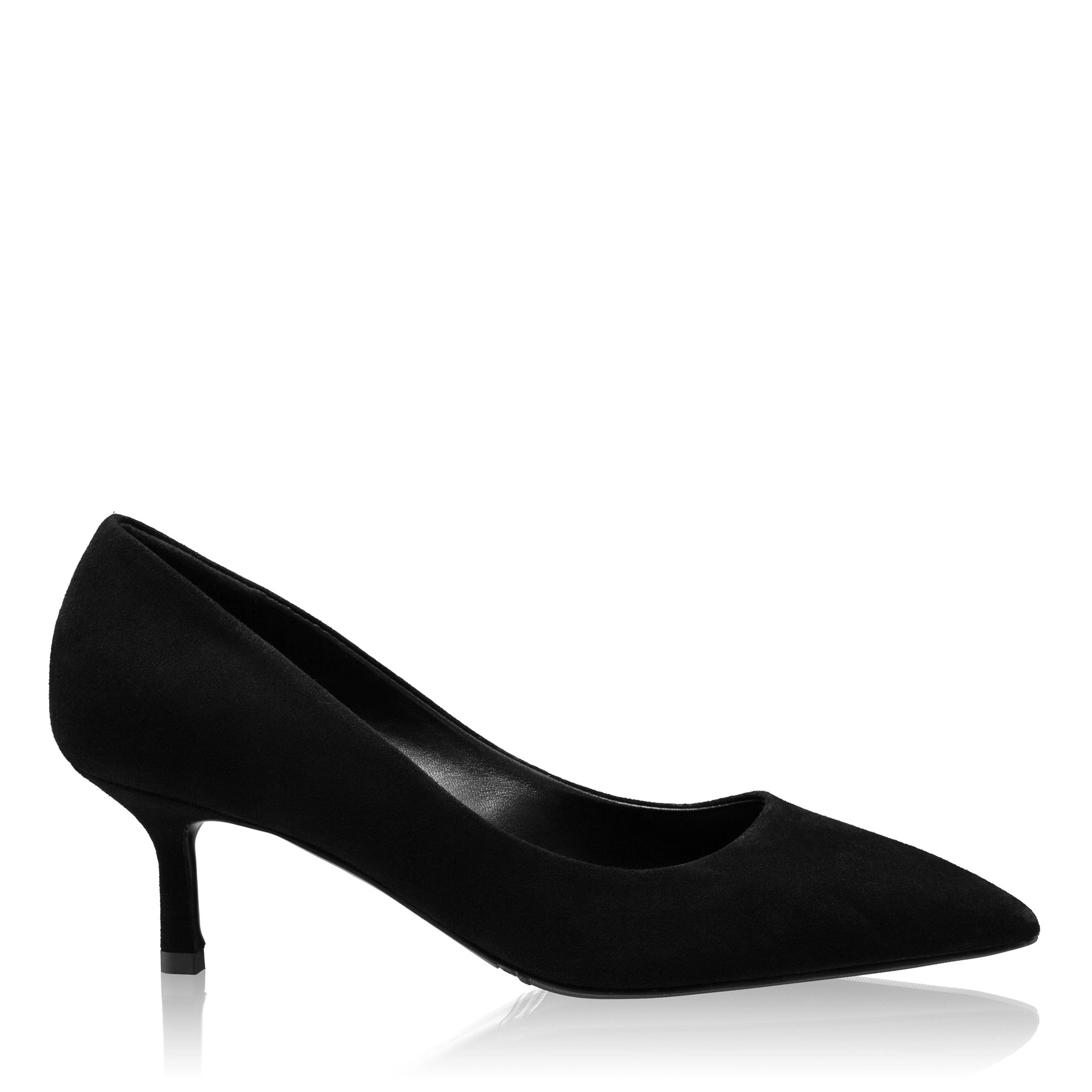Kitten-heel Leather Pumps 8087 Camoscio Black