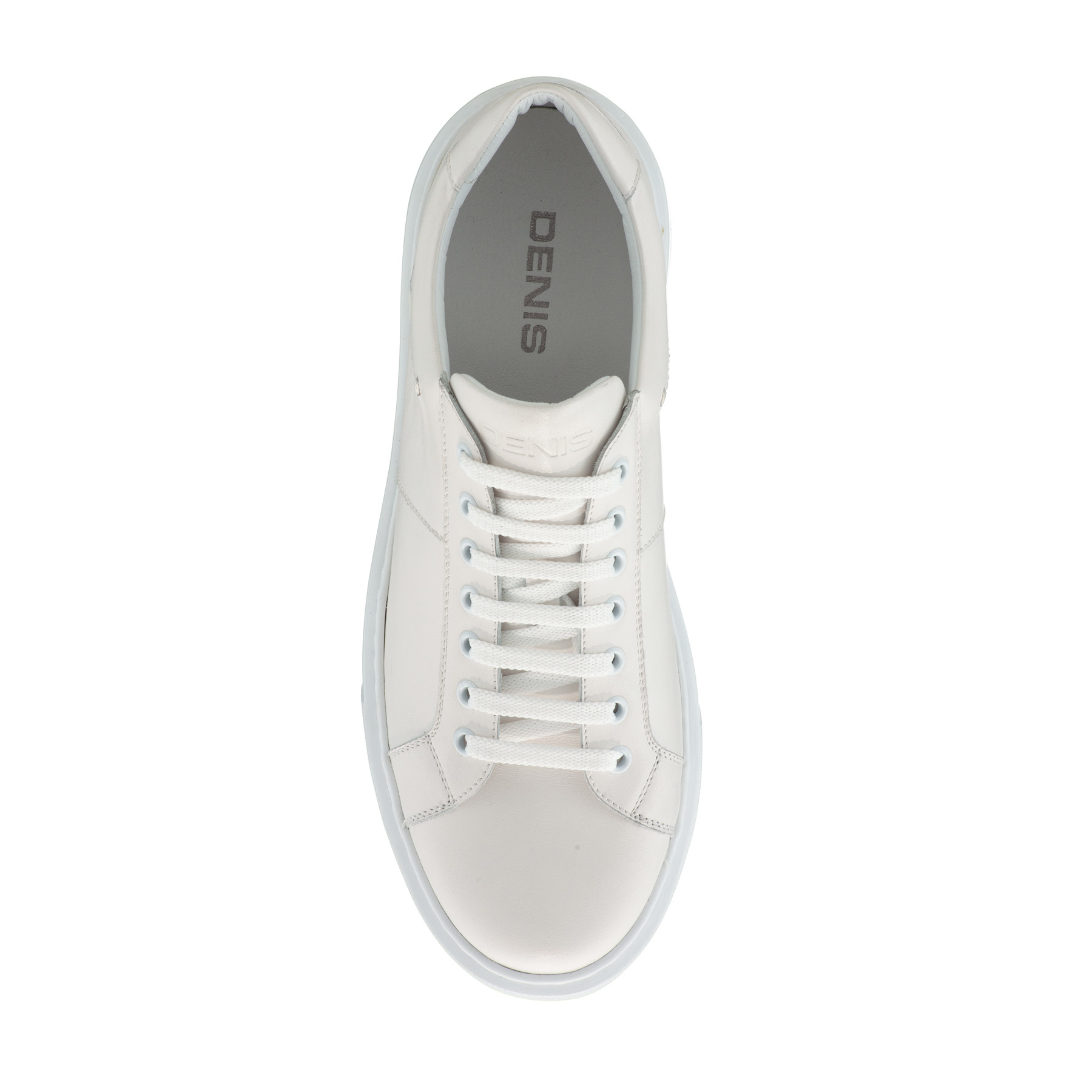 Men genuine leather sports shoes 6897 Vitello White