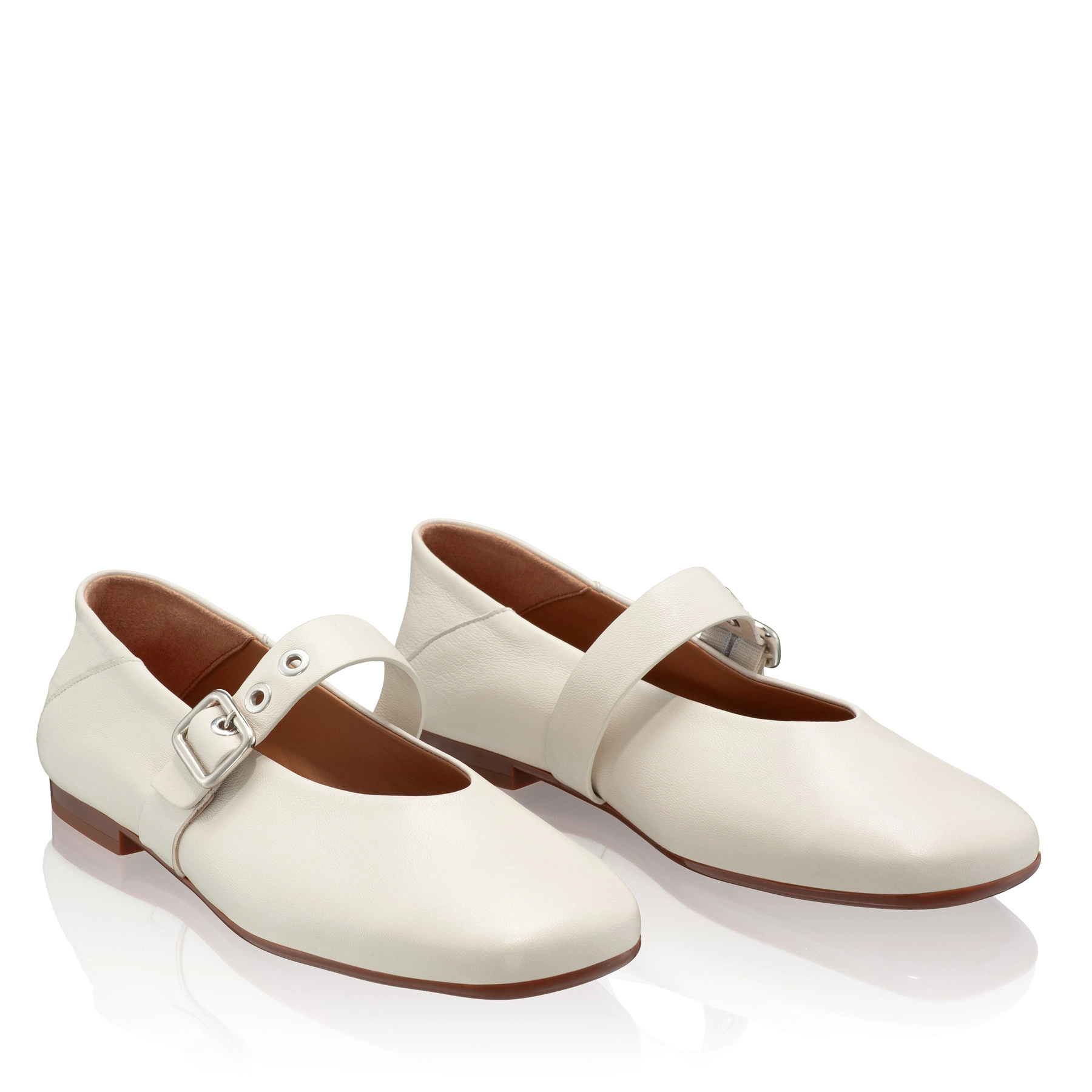 Women Ballerina Flats 8093 Vitello Panna