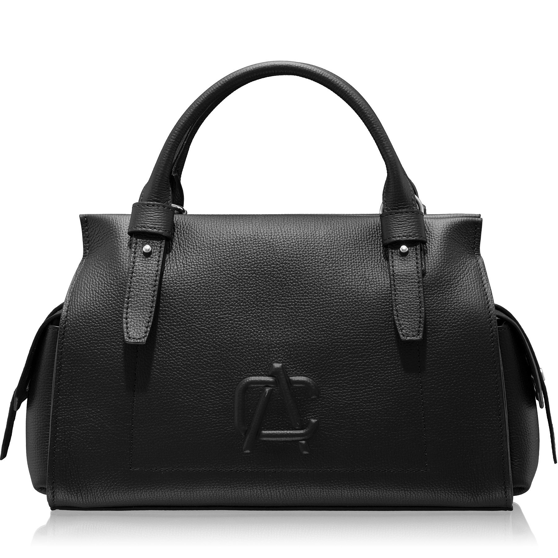 Women Leather Handbag BECA 02 BOTTALATO BLACK
