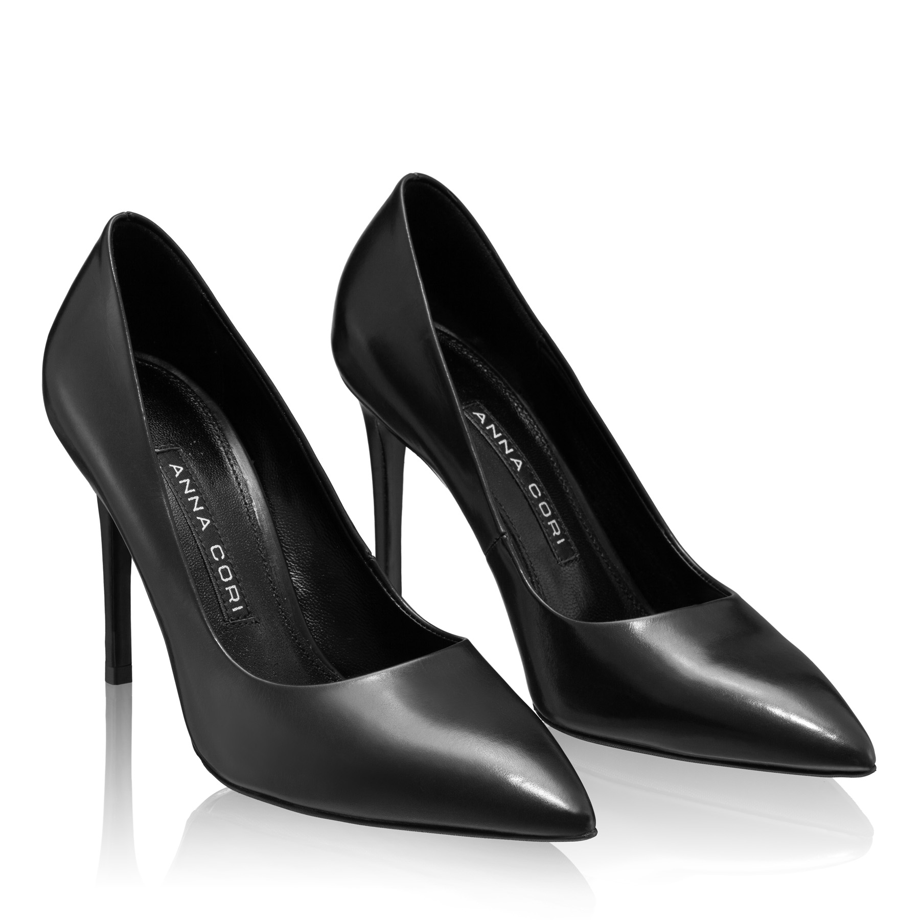 Mid-heel Pointed Toe Pumps 7868 Vitello Black