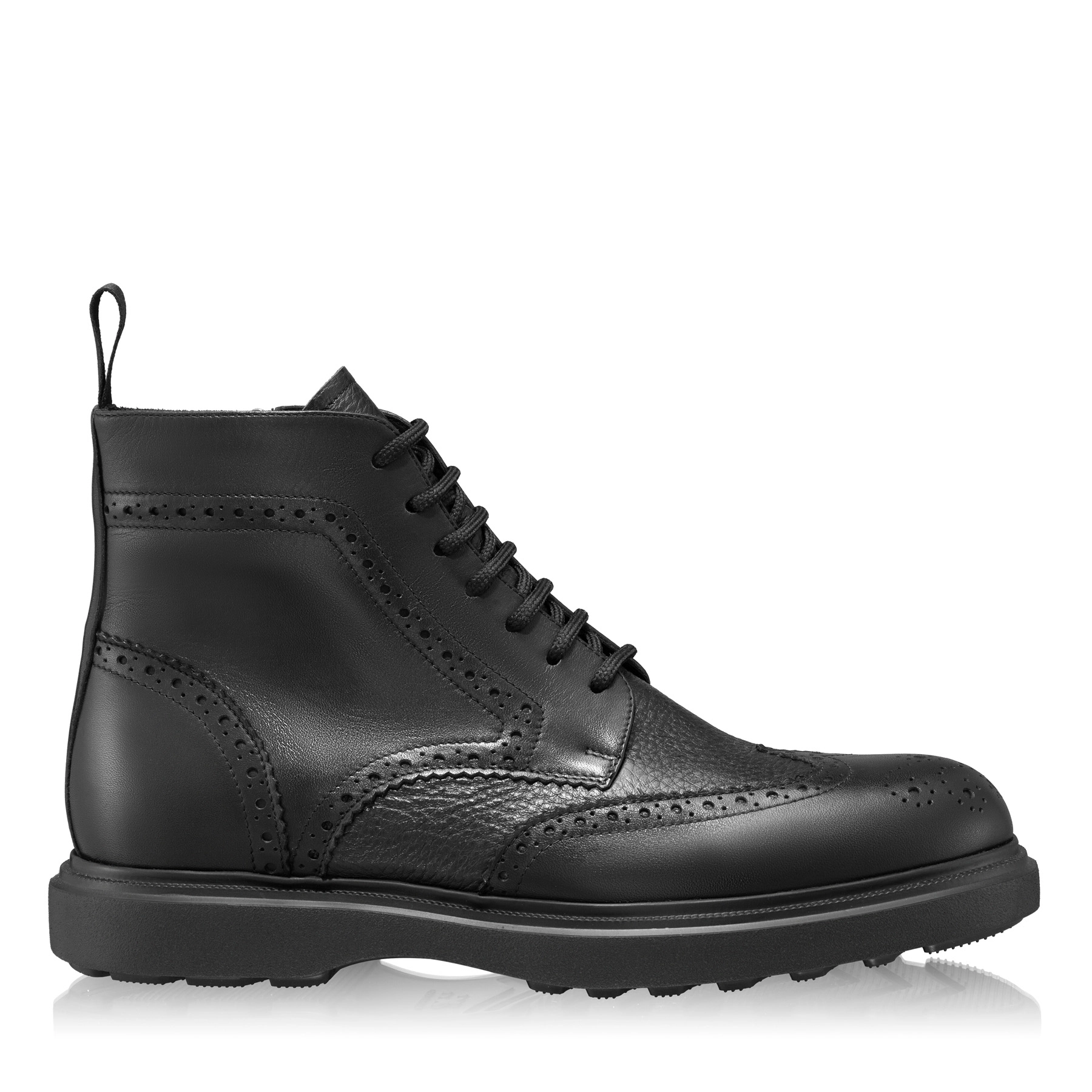 Men leather boots 7679 Vitello Black