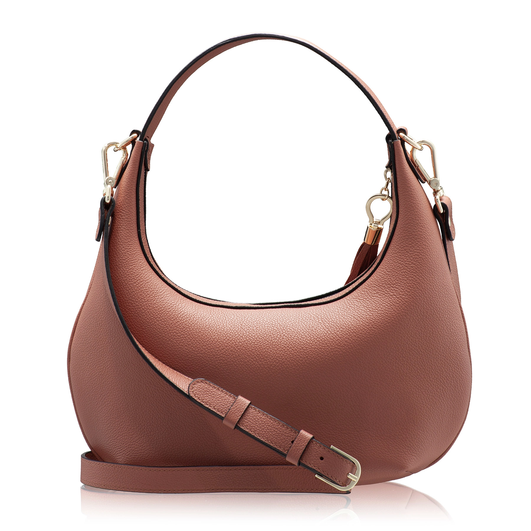 Women Leather Hand Bag  NORY 01 BOTTALATO FARD