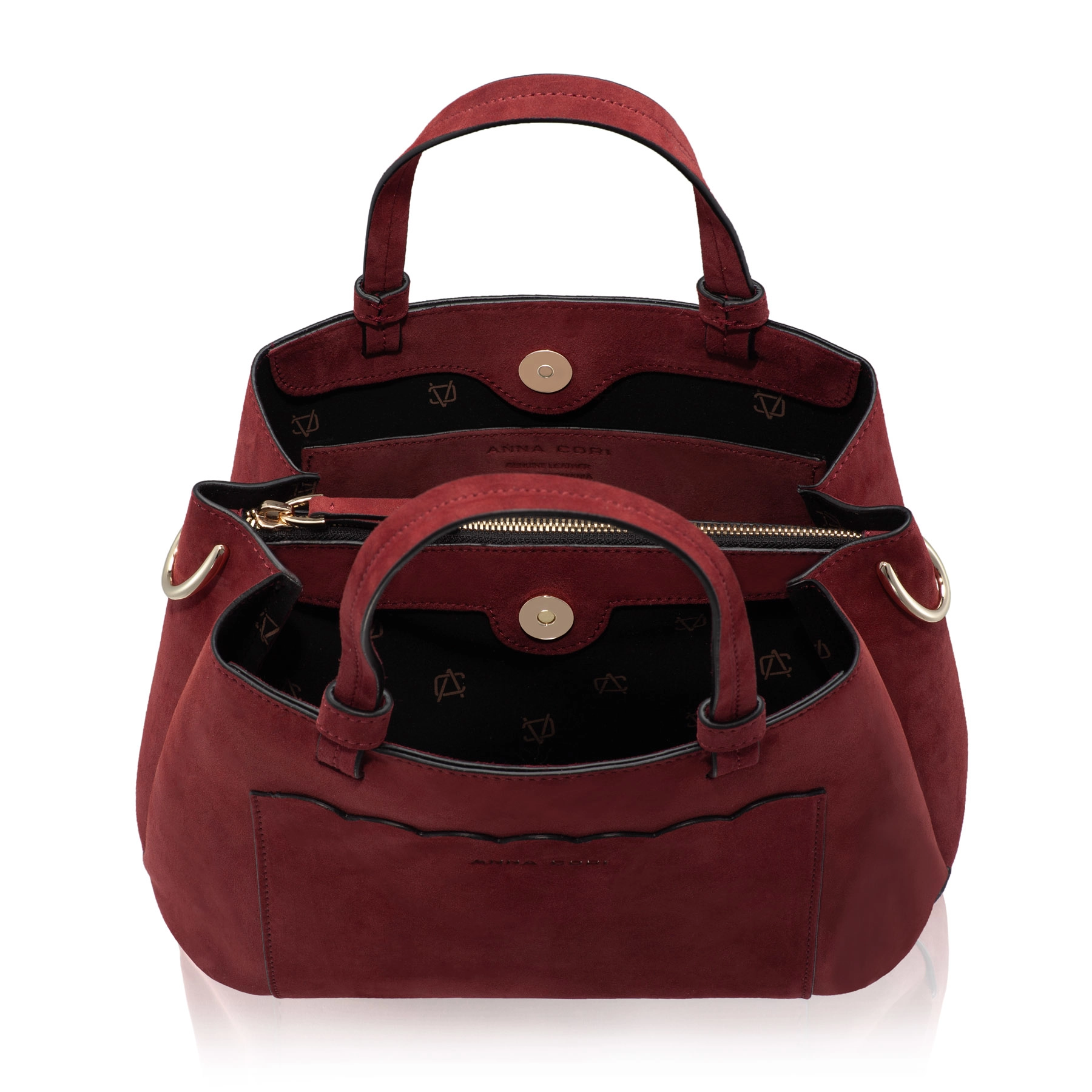 Women Leather Hand Bag CAYA 02 CAMOSCIO BORDO