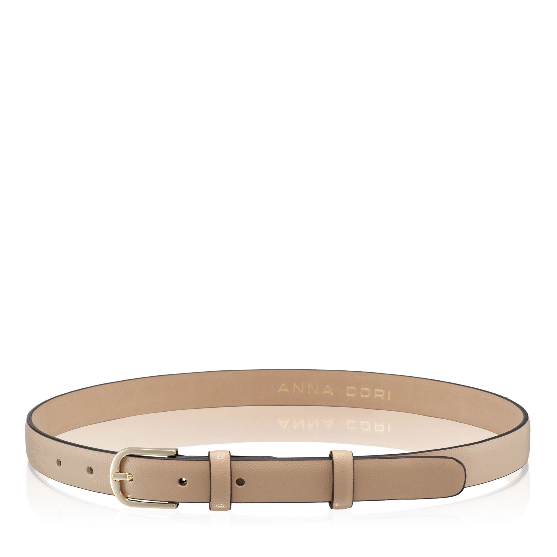 Women Genuine Leather Belt 58 VITELLO STAMP NUDE