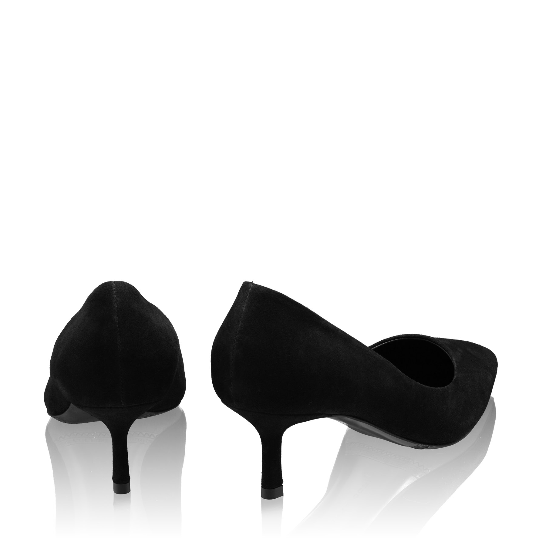 Kitten-heel Leather Pumps 8087 Camoscio Black