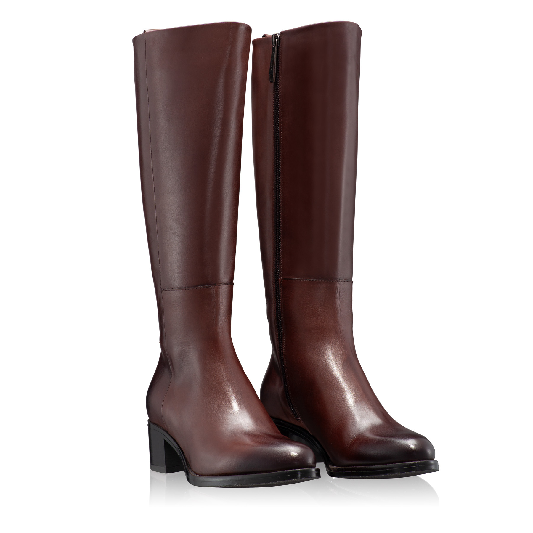 Women Leather Boots 5934 Vitello Brown