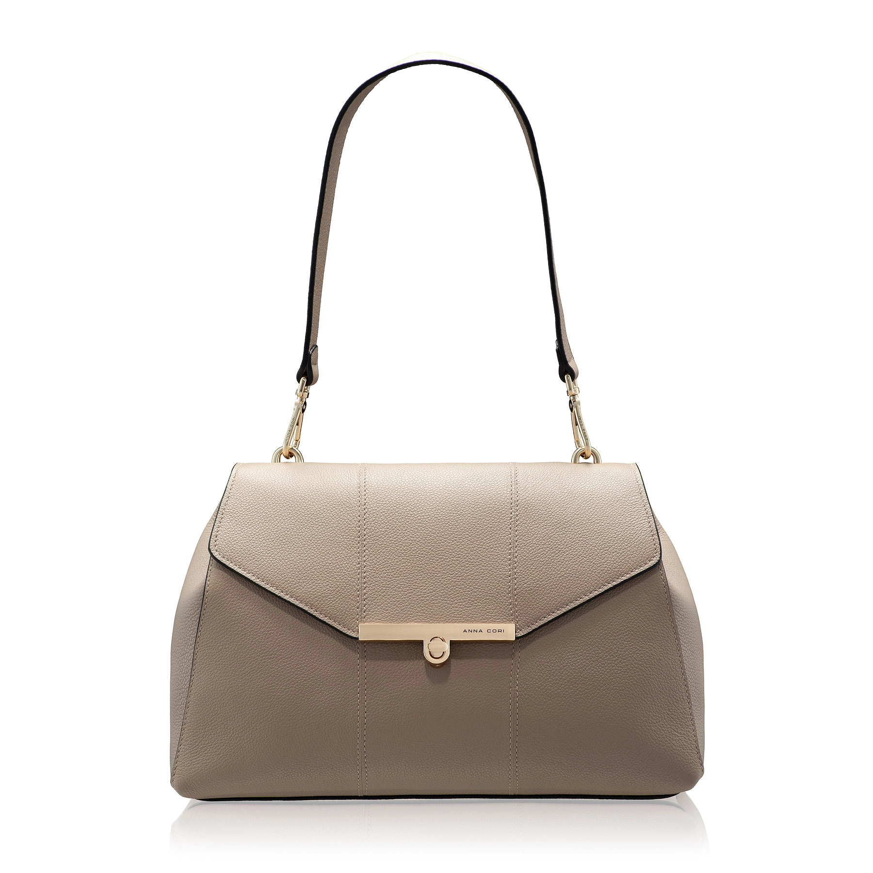 Women Leather Shoulder Bag CLARINA 03 BOTTALATO TAUPE