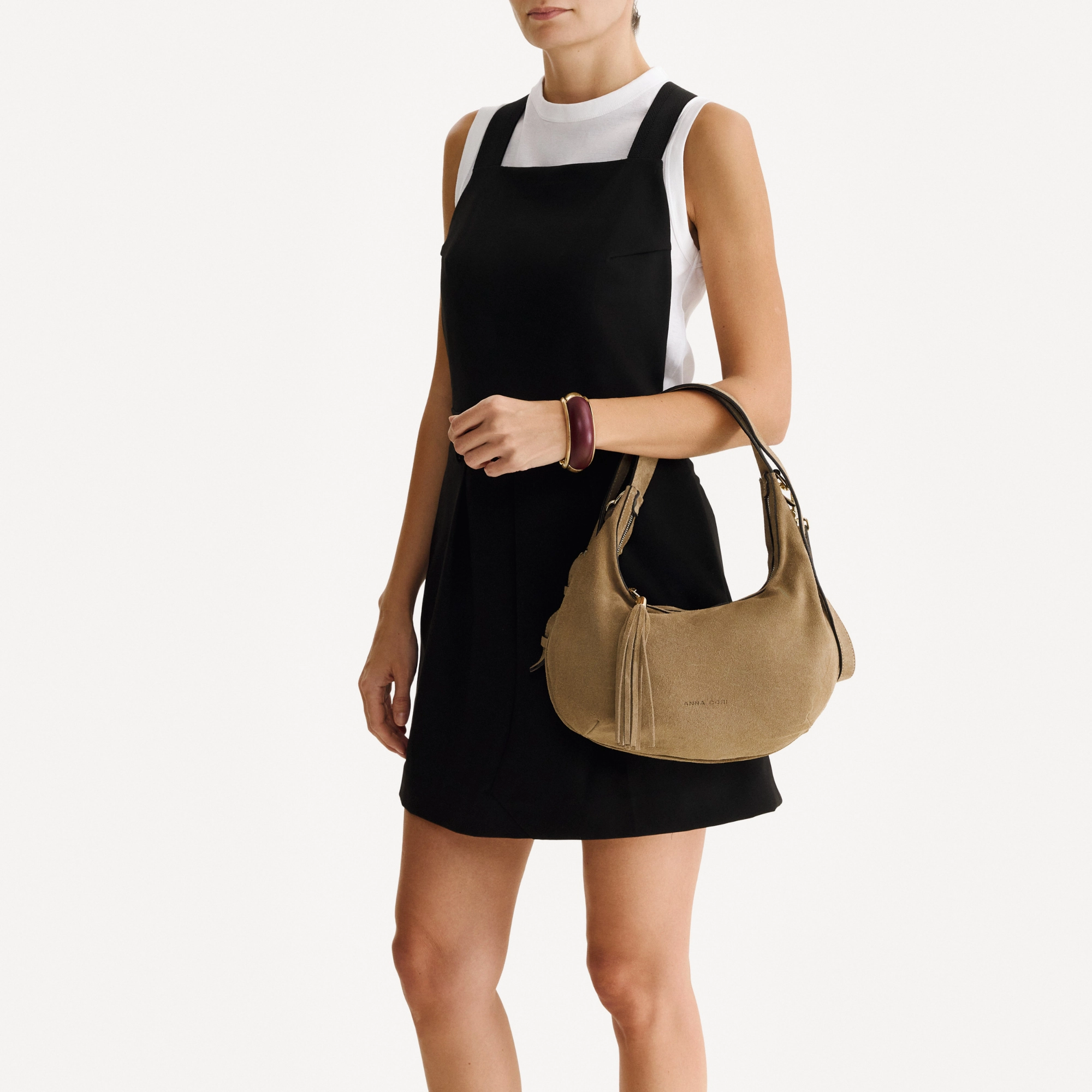 Women Leather Hand Bag NORY 01 CROSTA TAUPE