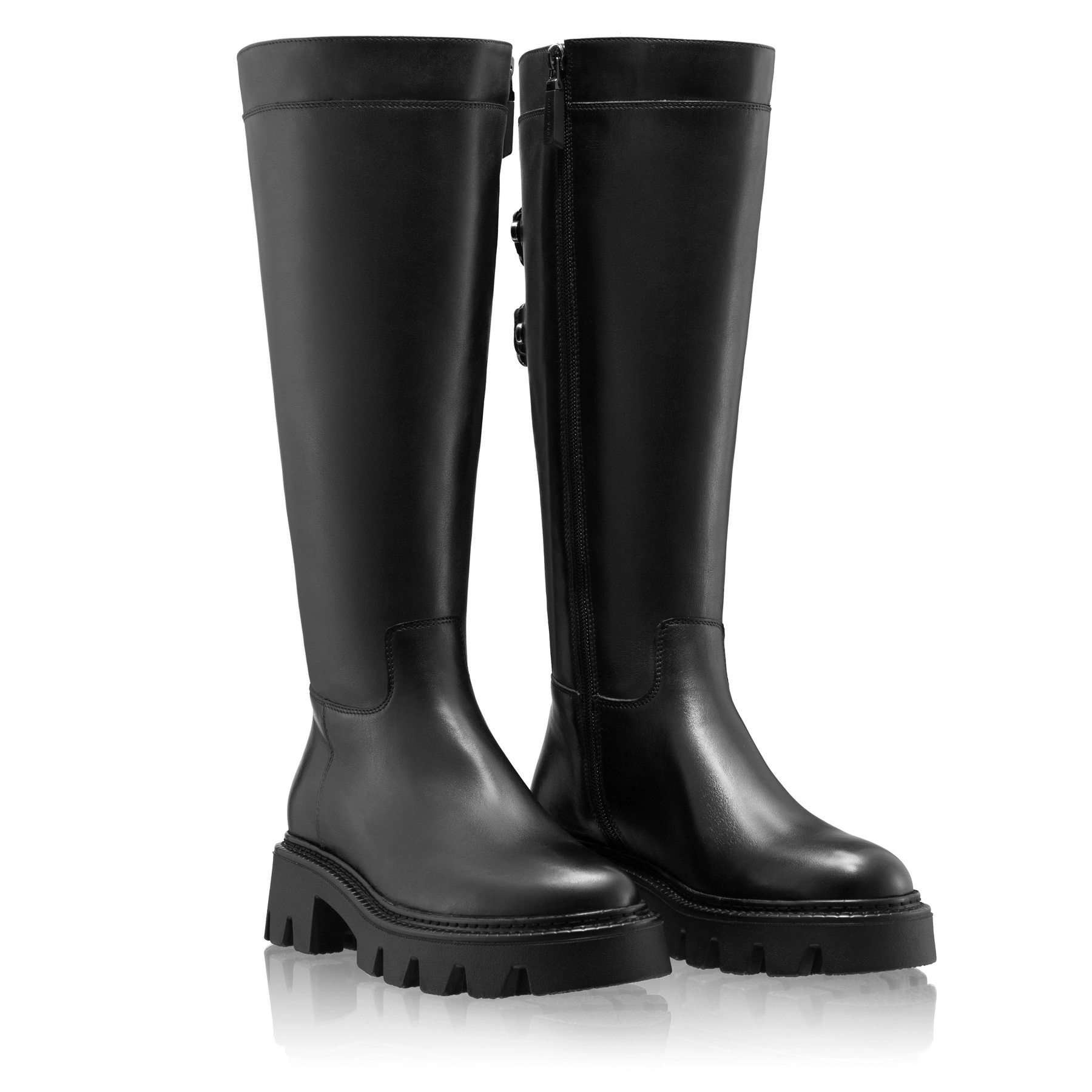 Women Leather Boots 8156 Vitello Black