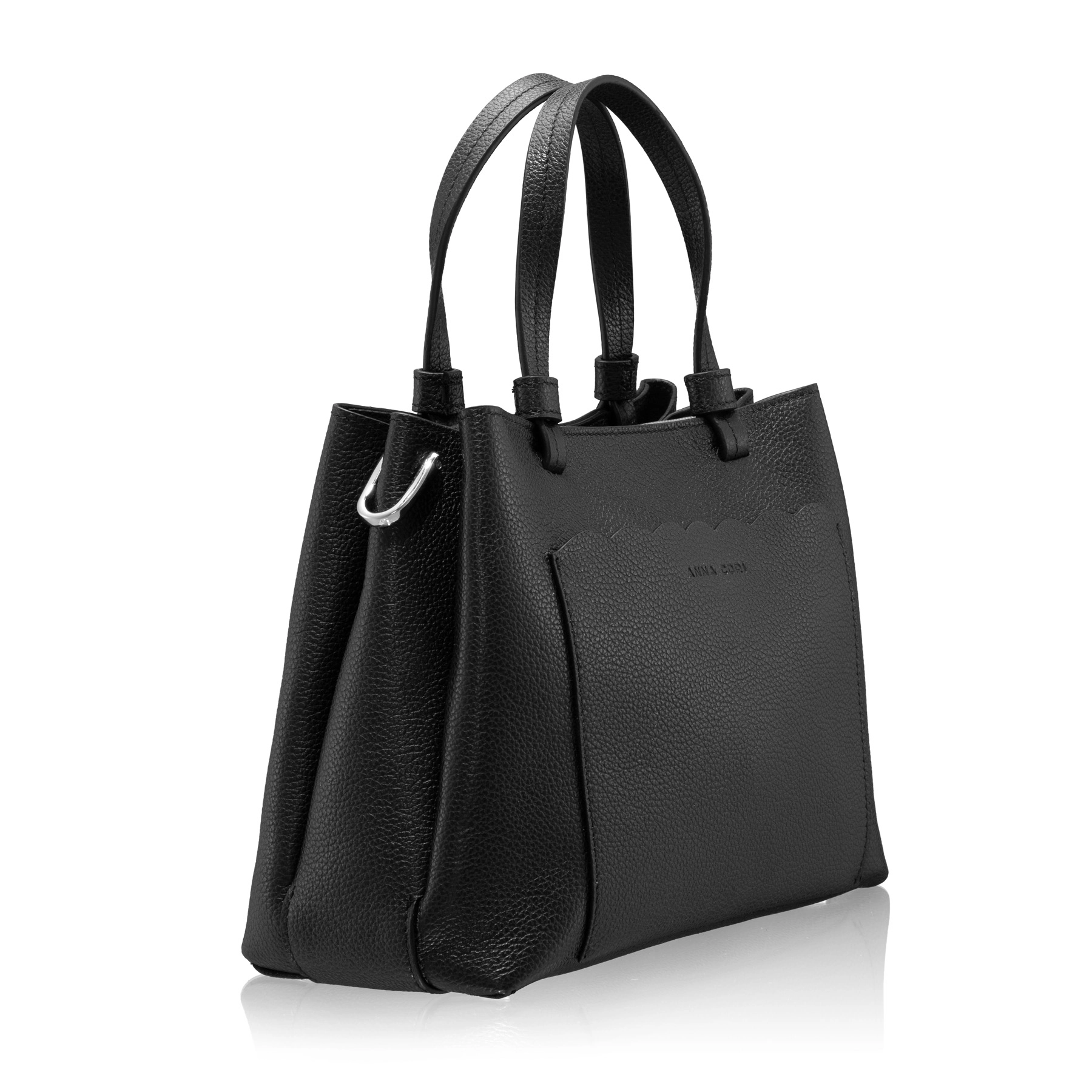 Women Leather Hand Bag CAYA 02 BOTTALATO BLACK