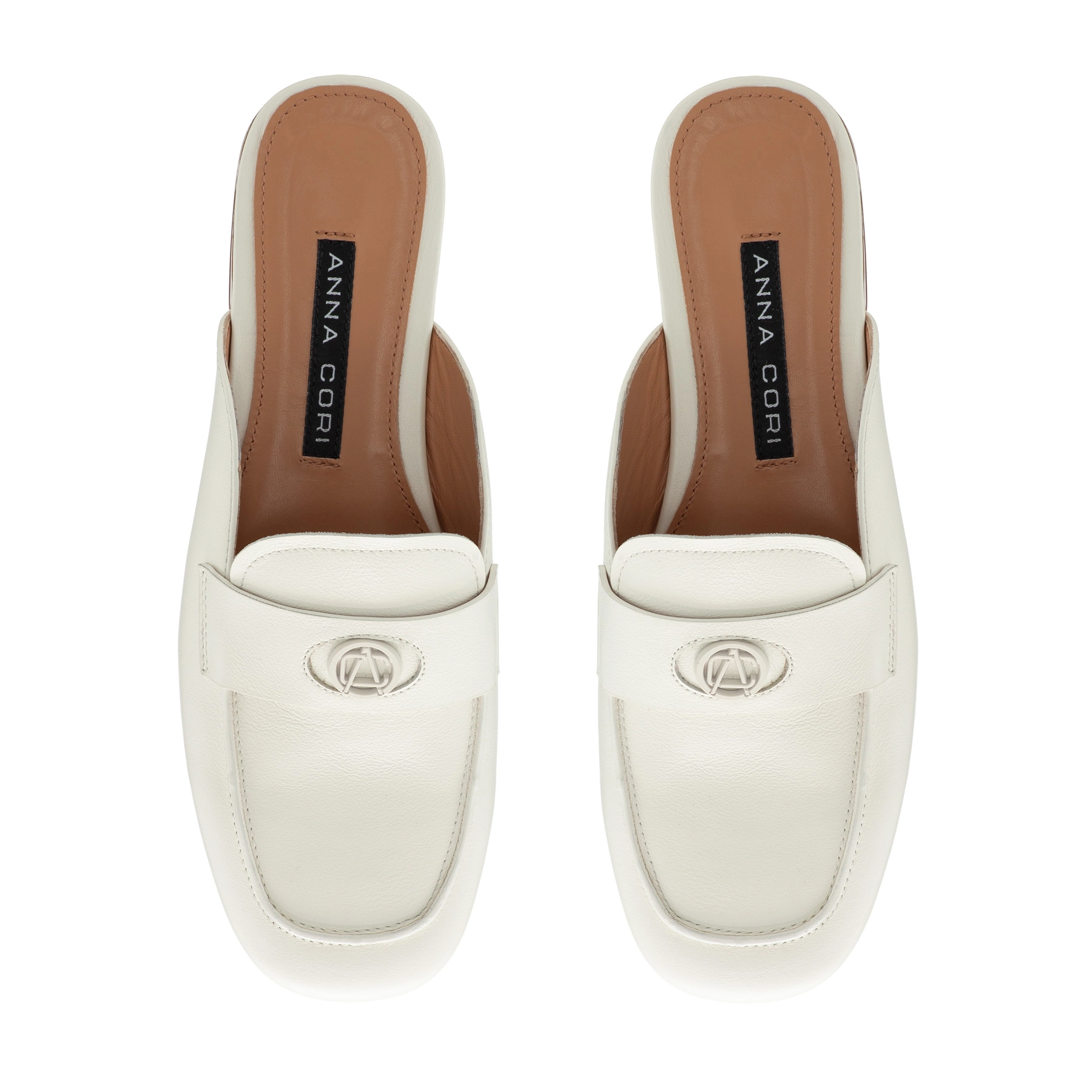 Women Leather Mules 8121 Vitello Panna