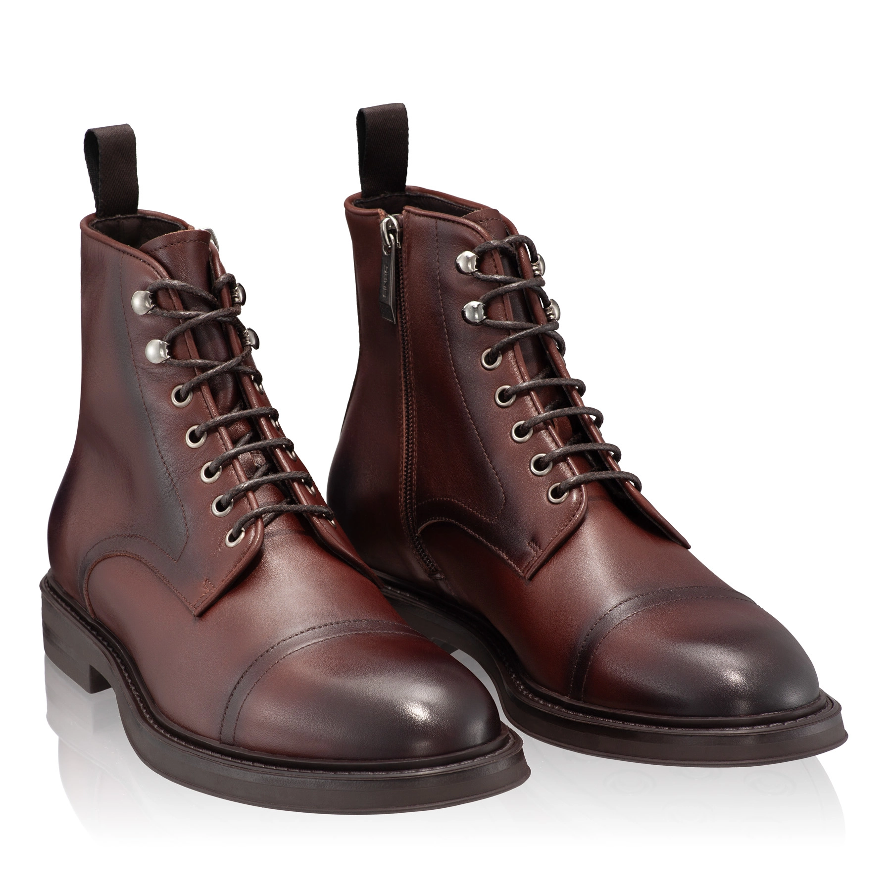 Men Leather Casual Boots 7688 Vitello Brown