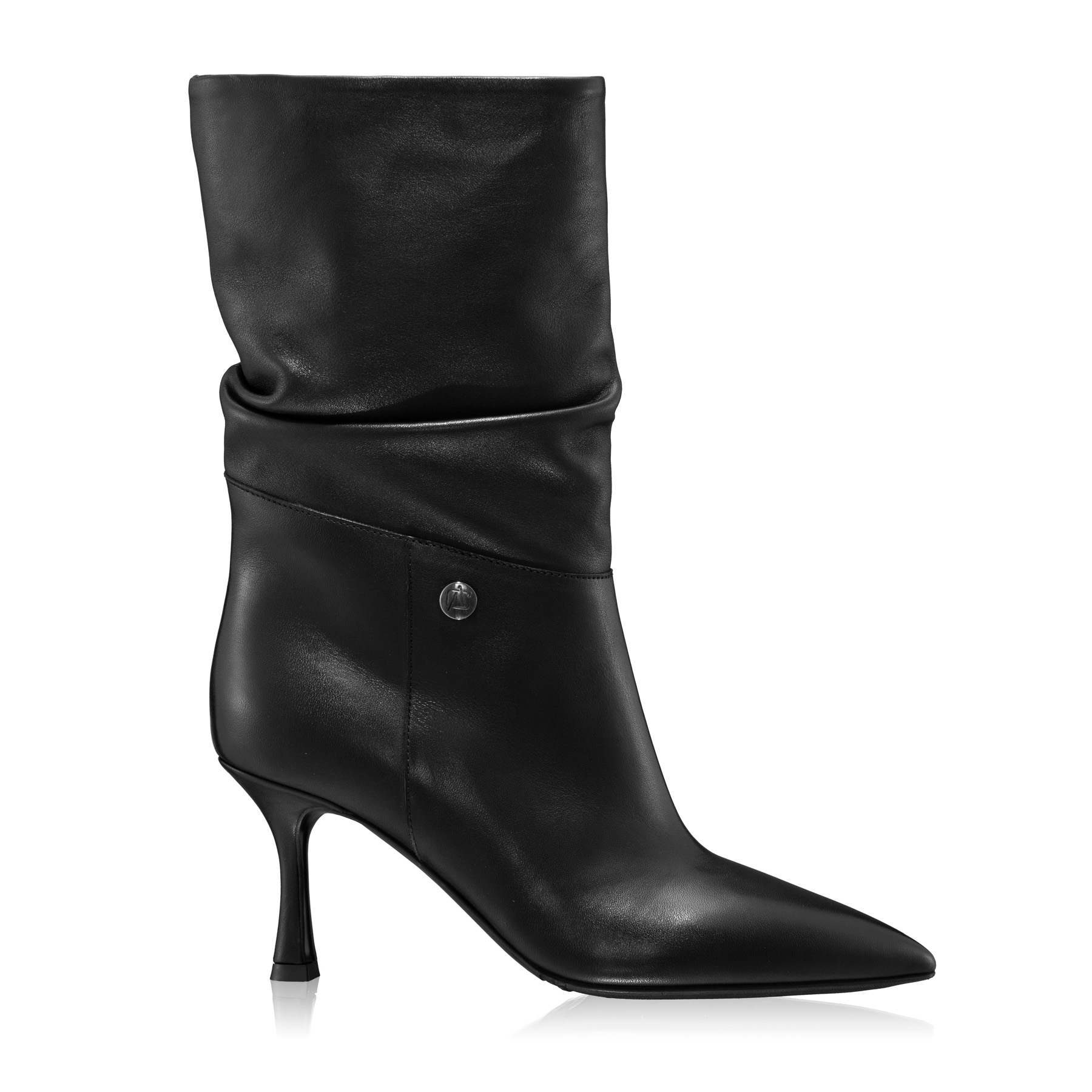 Mid-heel Leather Boots 6476 Vitello Black
